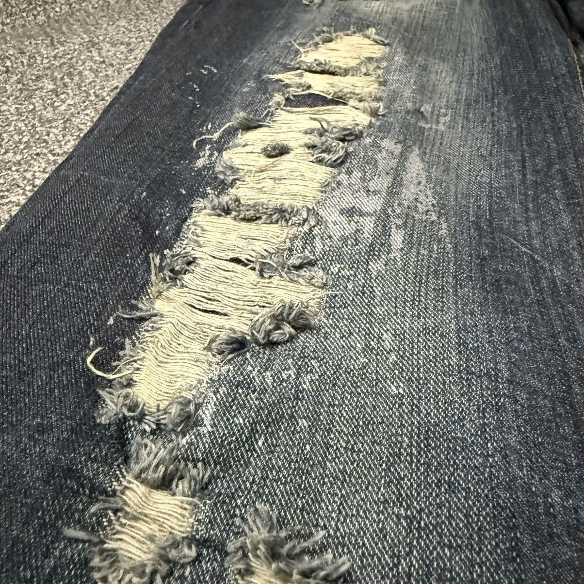 If Six Was Nine 🔥🇯🇵 Japanese Flared Cross Distressed Sorridere Jeans Size US 33 - 7 Thumbnail