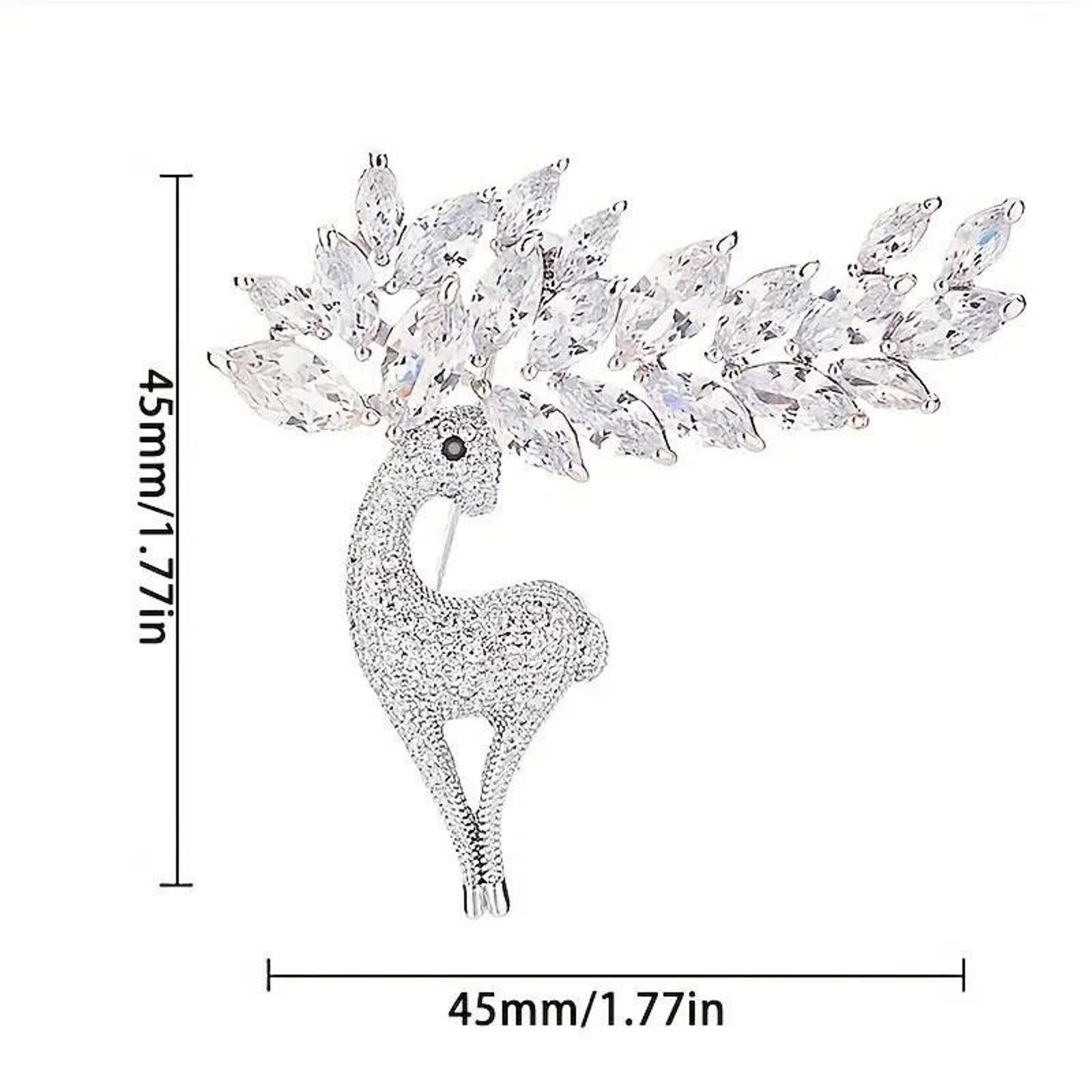 Other Reindeer Christmas Brooch Elegant Marquis Rhinestone Antlers Size ONE SIZE - 2 Thumbnail