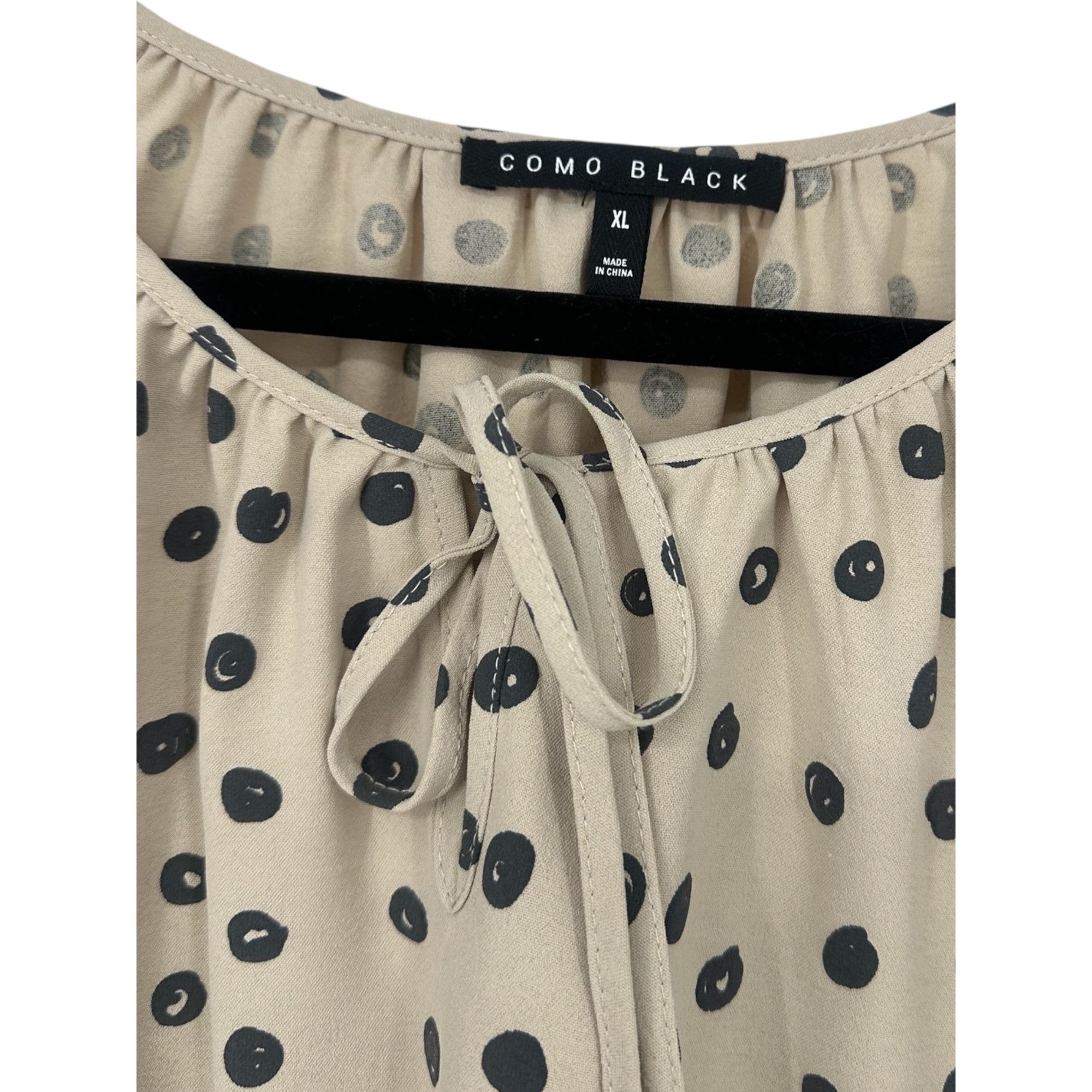 Other Como Black Top - Polka Dot Tie Neck - XL Size XL / US 12-14 / IT 48-50 - 4 Thumbnail