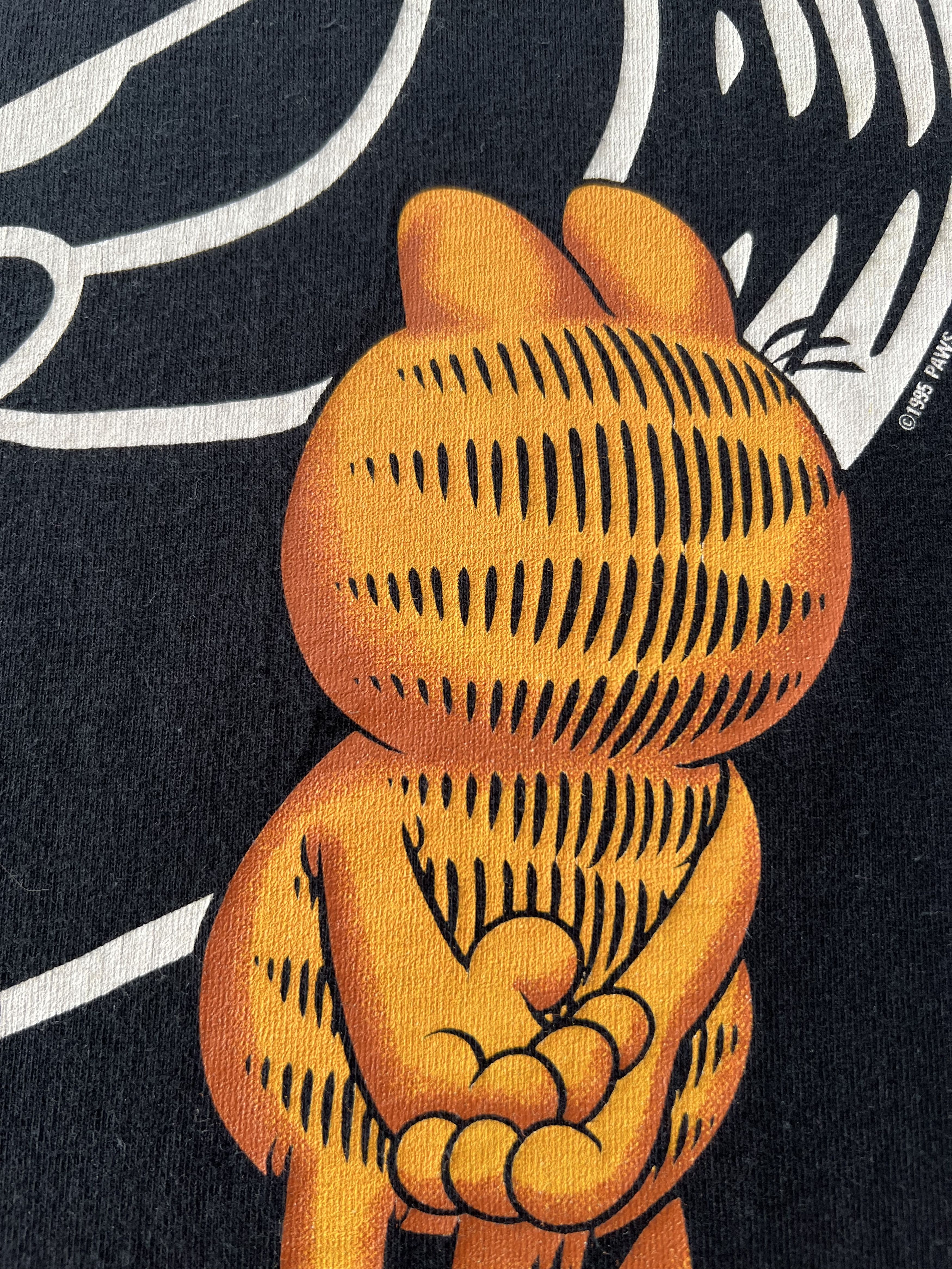 Cartoon Network Vintage 1995 Garfield Cartoon Movie Black T-shirt Size US XL / EU 56 / 4 - 6 Thumbnail