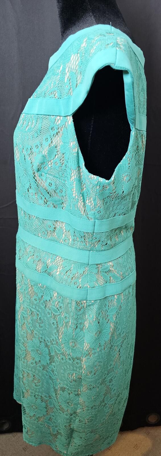 Other Adrianna Papell Dress Turquoise Womens Size 14 Cap Sleeves Size XL / US 12-14 / IT 48-50 - 4 Thumbnail
