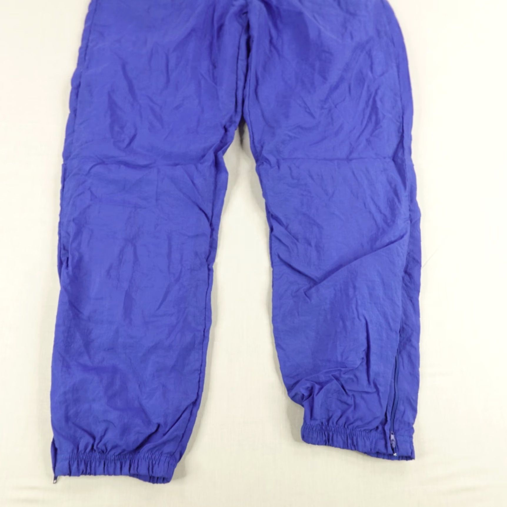 Reebok Vintage Reebok Pants Large Blue Windbreaker Track Pants Ankle Zip Lined 90s joggers ensemble? Size US 31 - 3 Thumbnail