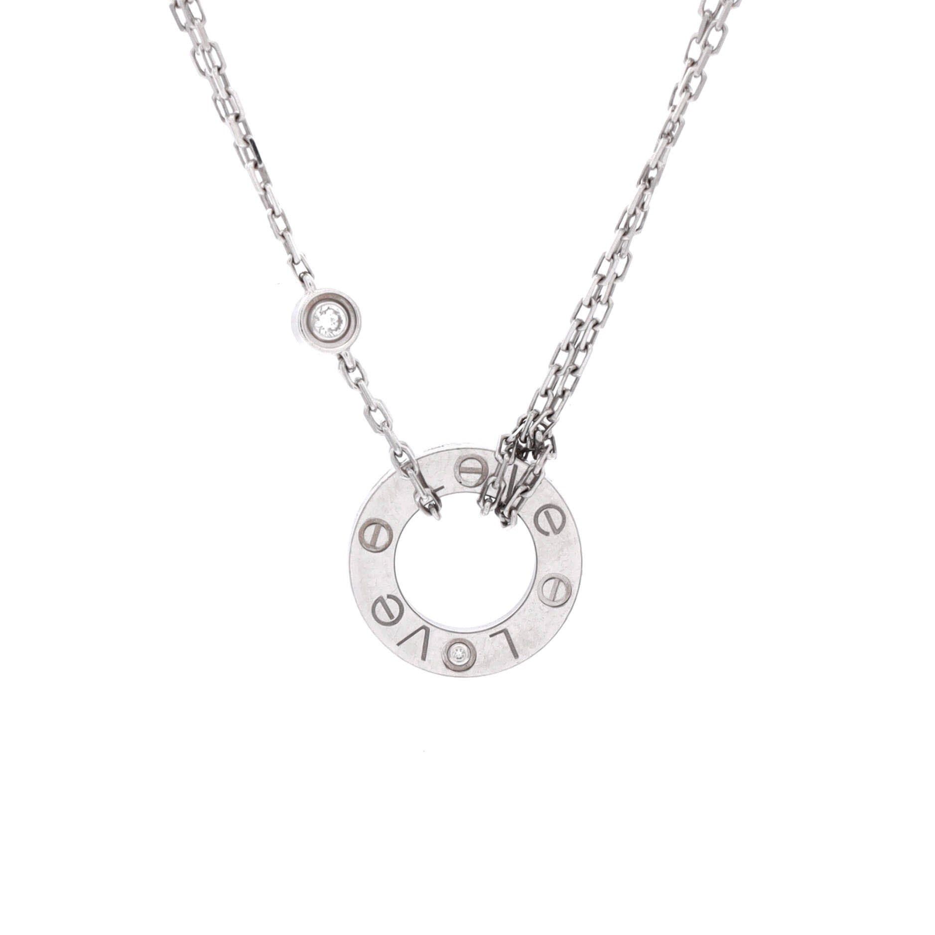 Cartier 2 Diamonds Love Pendant Necklace Size ONE SIZE - 1 Thumbnail