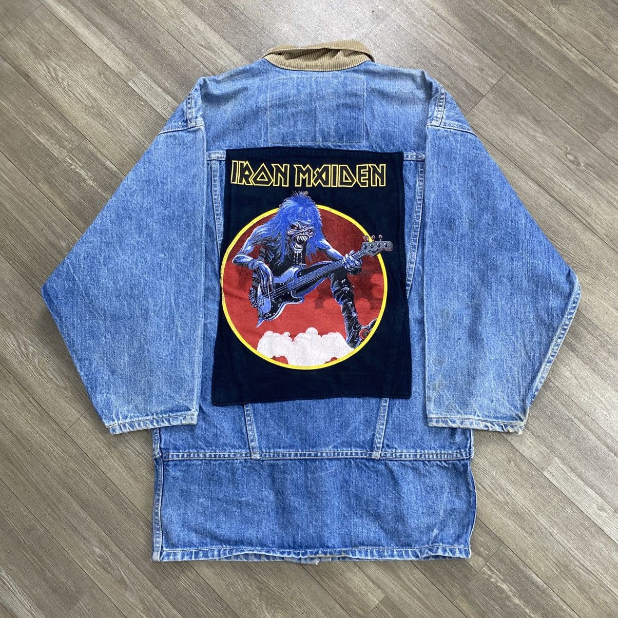 Levi's Vintage Clothing 1980s Vintage Levis Iron Maiden Sherpa USA Long Denim Jacket Size US M / EU 48-50 / 2 - 14 Thumbnail