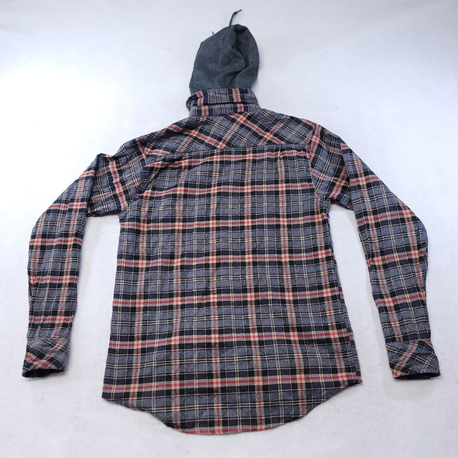 Ambig AMBIG Casual Button Up Hoodie Mens Size Medium M Gray Plaid Size US M / EU 48-50 / 2 - 10 Thumbnail