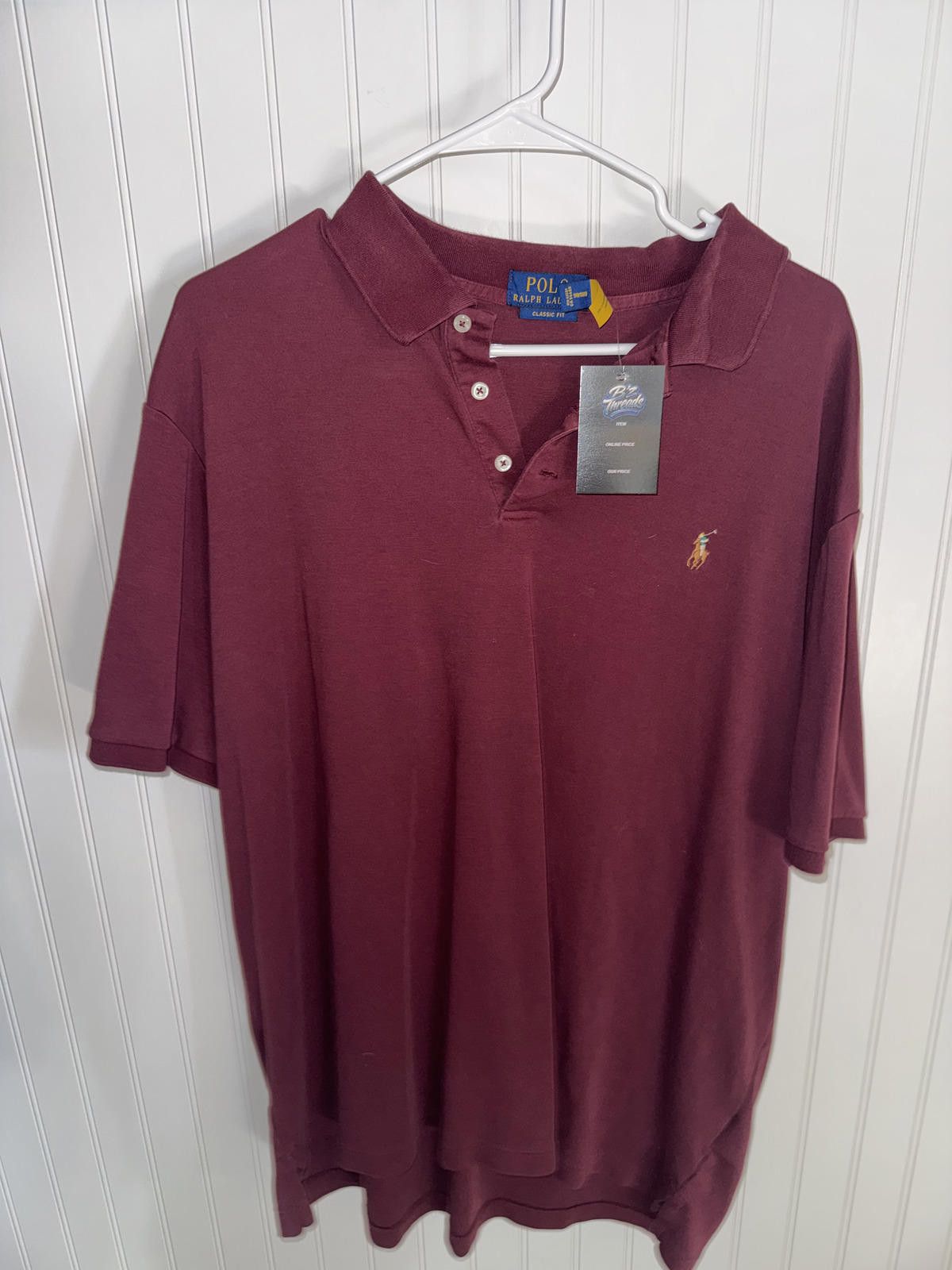 Polo Ralph Lauren Polo Ralph Lauren Burgundy Polo Shirt with Horse Logo Size US XXL / EU 58 / 5 - 1 Thumbnail
