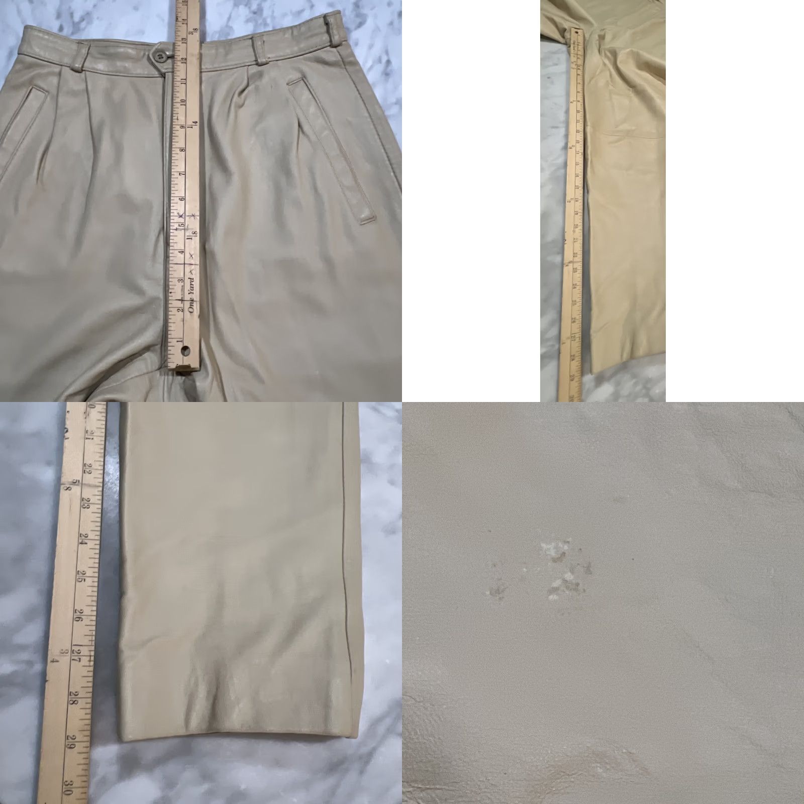 Vintage VINTAGE Touché Leather Pants Women’s Size 12 Beige W28 L29 Dress Pants Formal Party Cocktail 90s Biker Womens Size 34" / US 12 / IT 48 - 9 Thumbnail