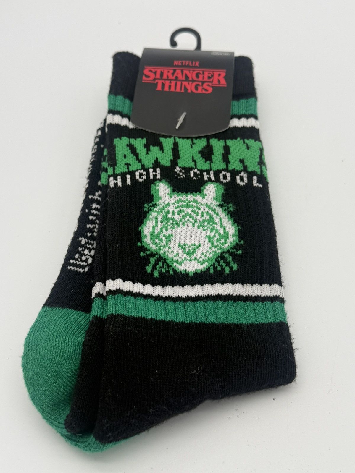 Other Netflix Stranger Things Hawkins High Tigers Crew Socks Size ONE SIZE - 6 Thumbnail