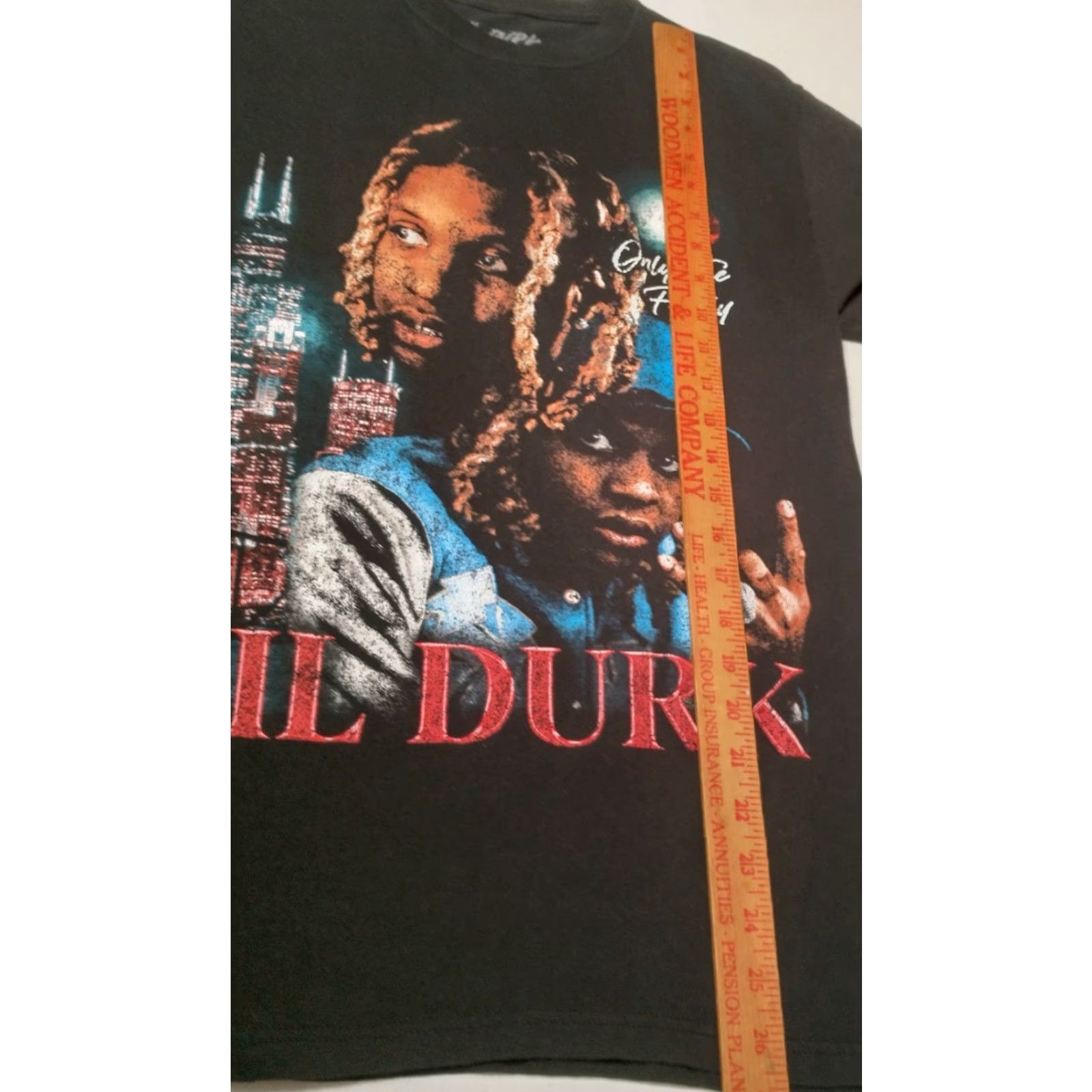 Vintage Lil Durk Shirt Black Short Sleeve T-Shirt Music Graphic Chicago Rapper Rap Chicago Skyline Mens S Size US S / EU 44-46 / 1 - 5 Thumbnail