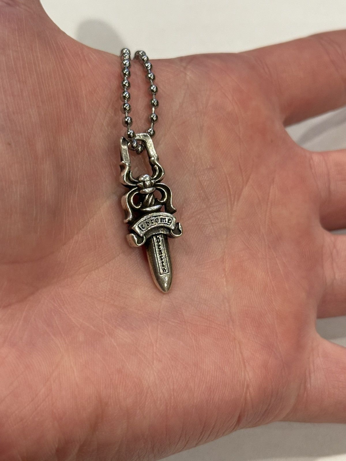 Chrome Hearts Chrome Hearts Dagger Pendant Silver Ball Chain Necklace 925 Size ONE SIZE - 4 Thumbnail
