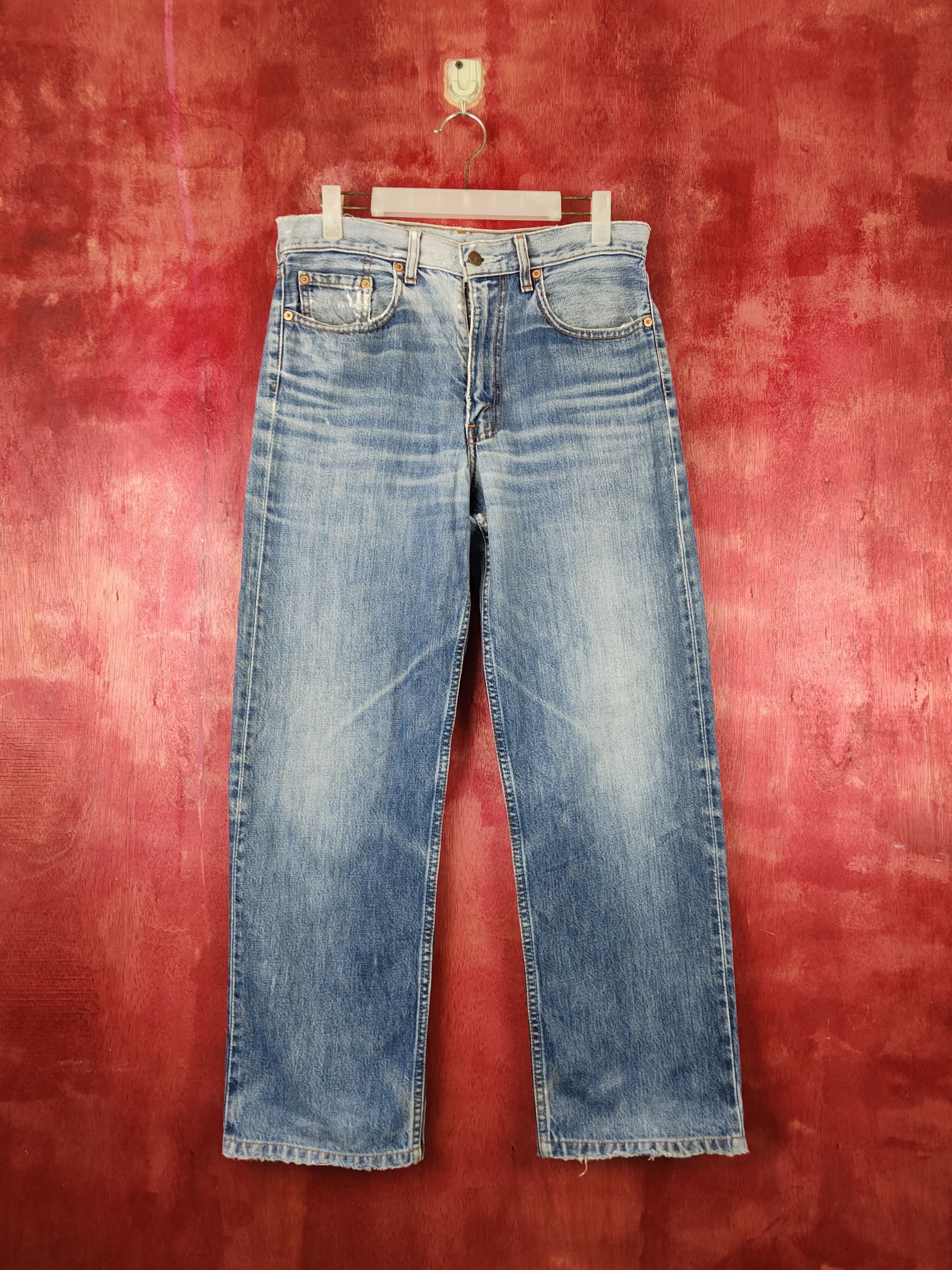 Japanese Brand Levi's Blue Distressed Ripped Jeans #S1671 Size US 31 - 1 Thumbnail