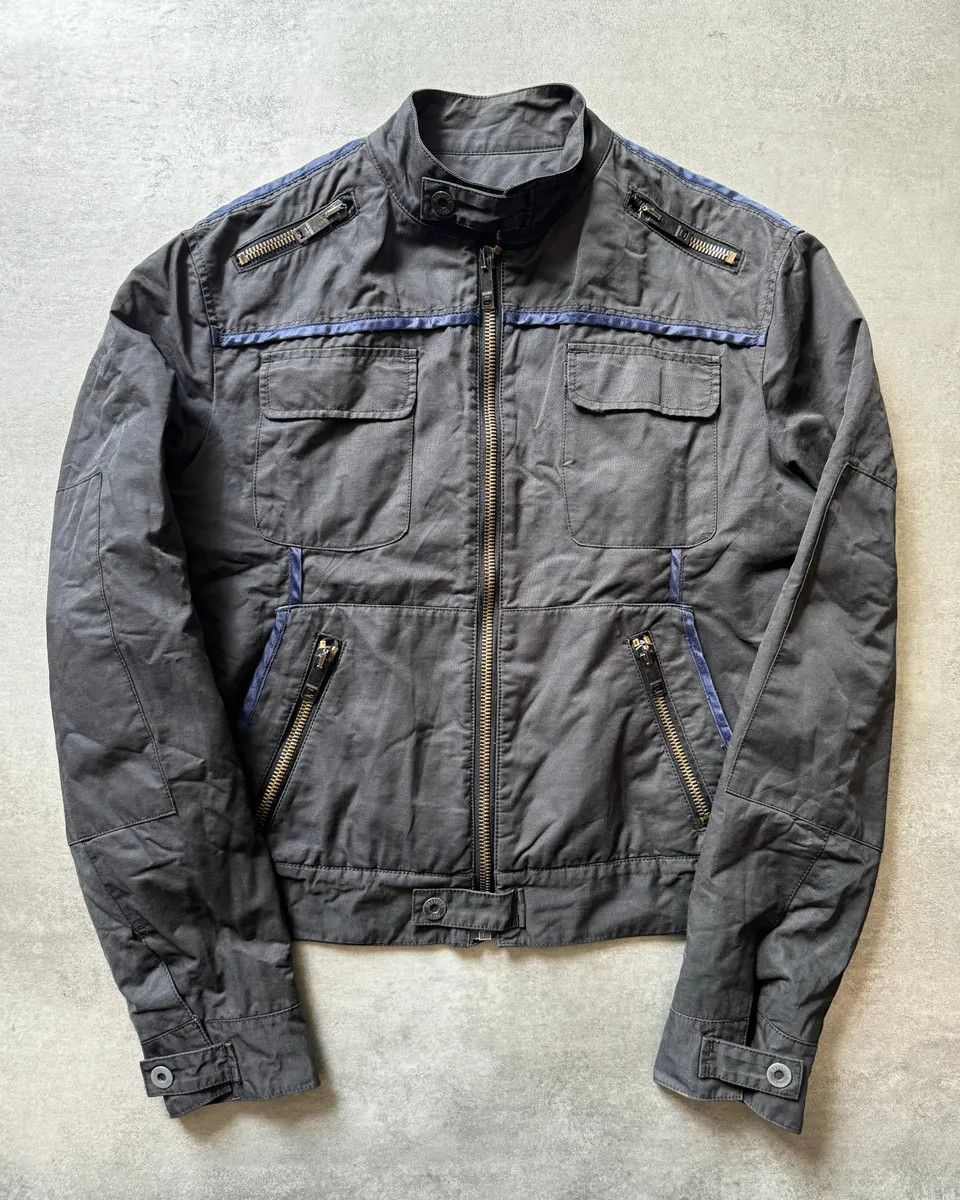 2000s Moschino Black Light Racing Utility Jacket