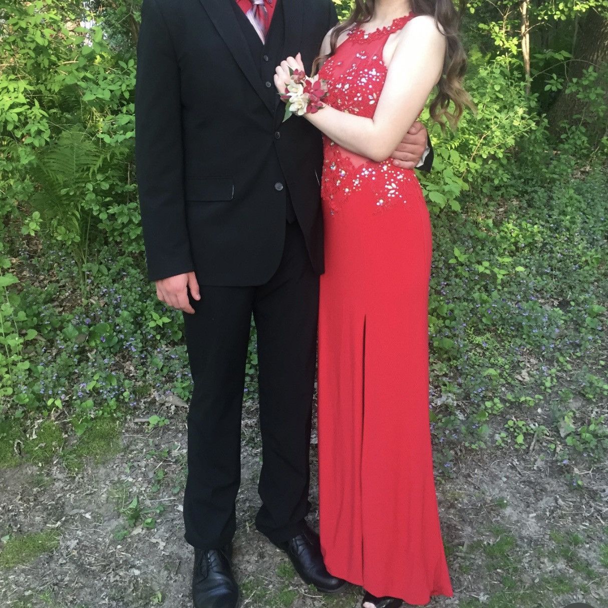 Other DANCING QUEEN Red Mesh Lace High Neck Formal Prom Gown Dress Size XS / US 0-2 / IT 36-38 - 4 Thumbnail