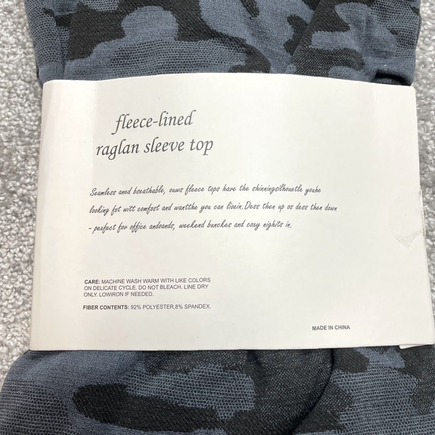 Vintage VINTAGE Unbranded Raglan Pullover Fleece Lined Too Women’s Medium 8-10 Gray Camo New NWT Size M / US 6-8 / IT 42-44 - 5 Thumbnail