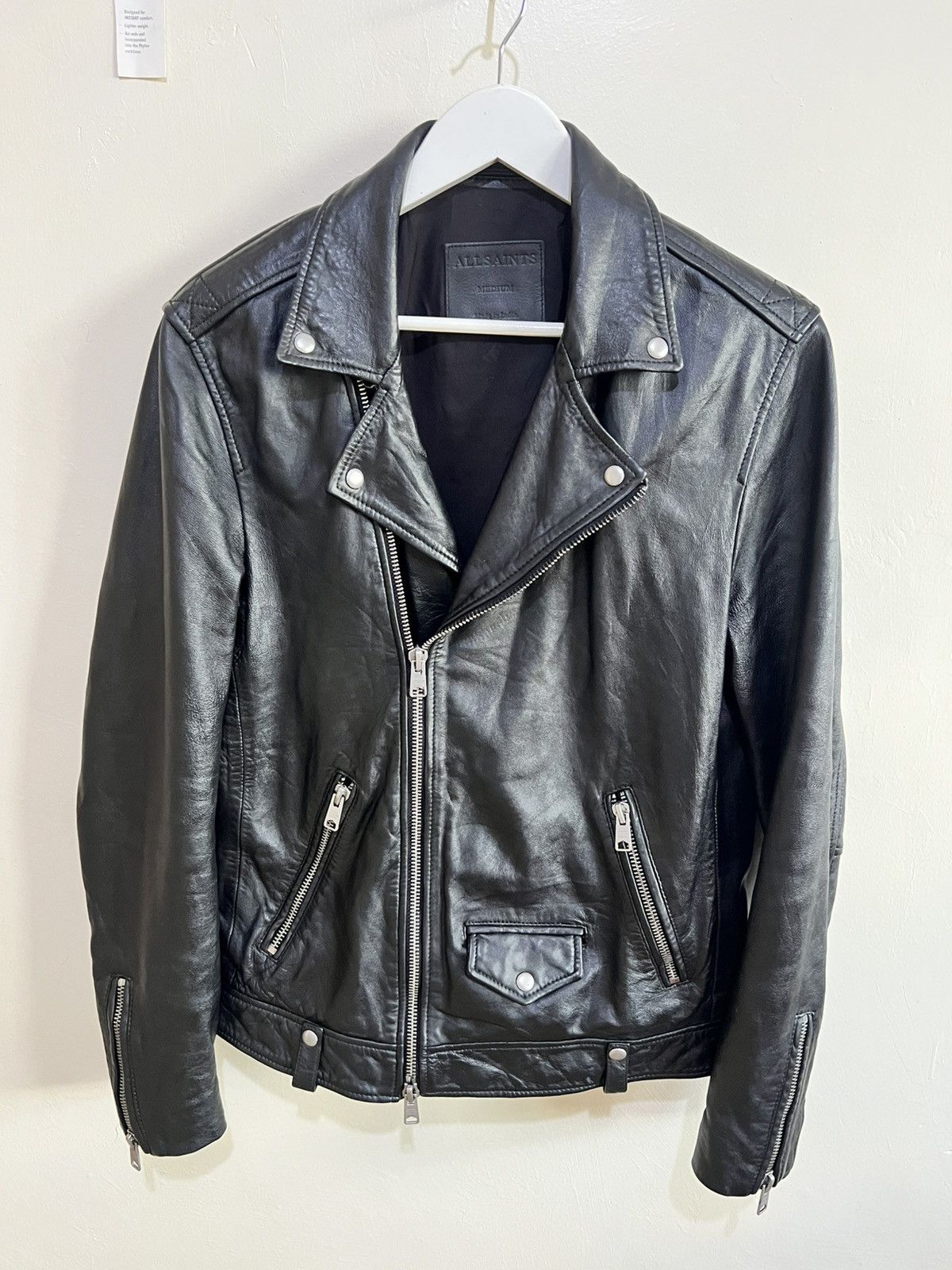 Allsaints ALLSAINTS BIKER MILO BLACK LEATHER JACKET Size US M / EU 48-50 / 2 - 2 Thumbnail