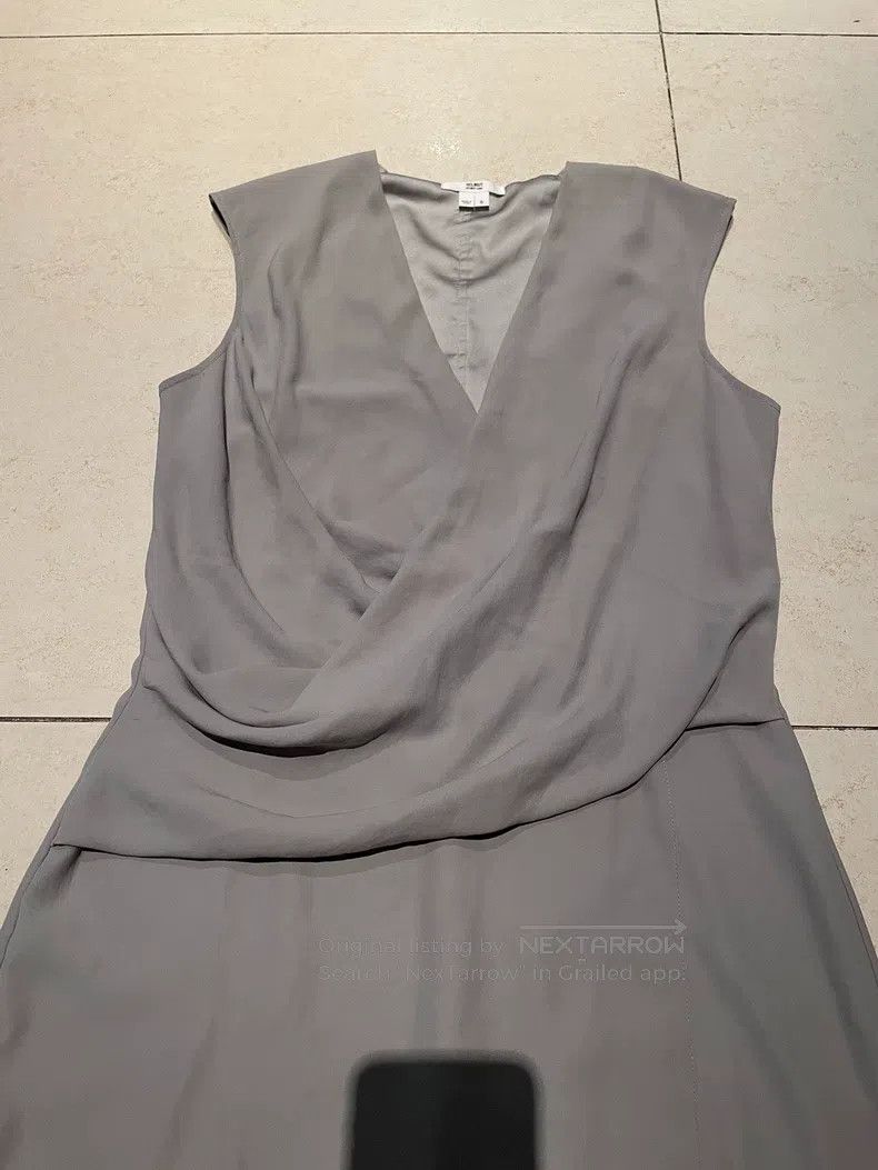 Helmut Lang Helmut Lang Light Grey Asymmetric Cowl Neck Dress Size S / US 4 / IT 40 - 6 Thumbnail
