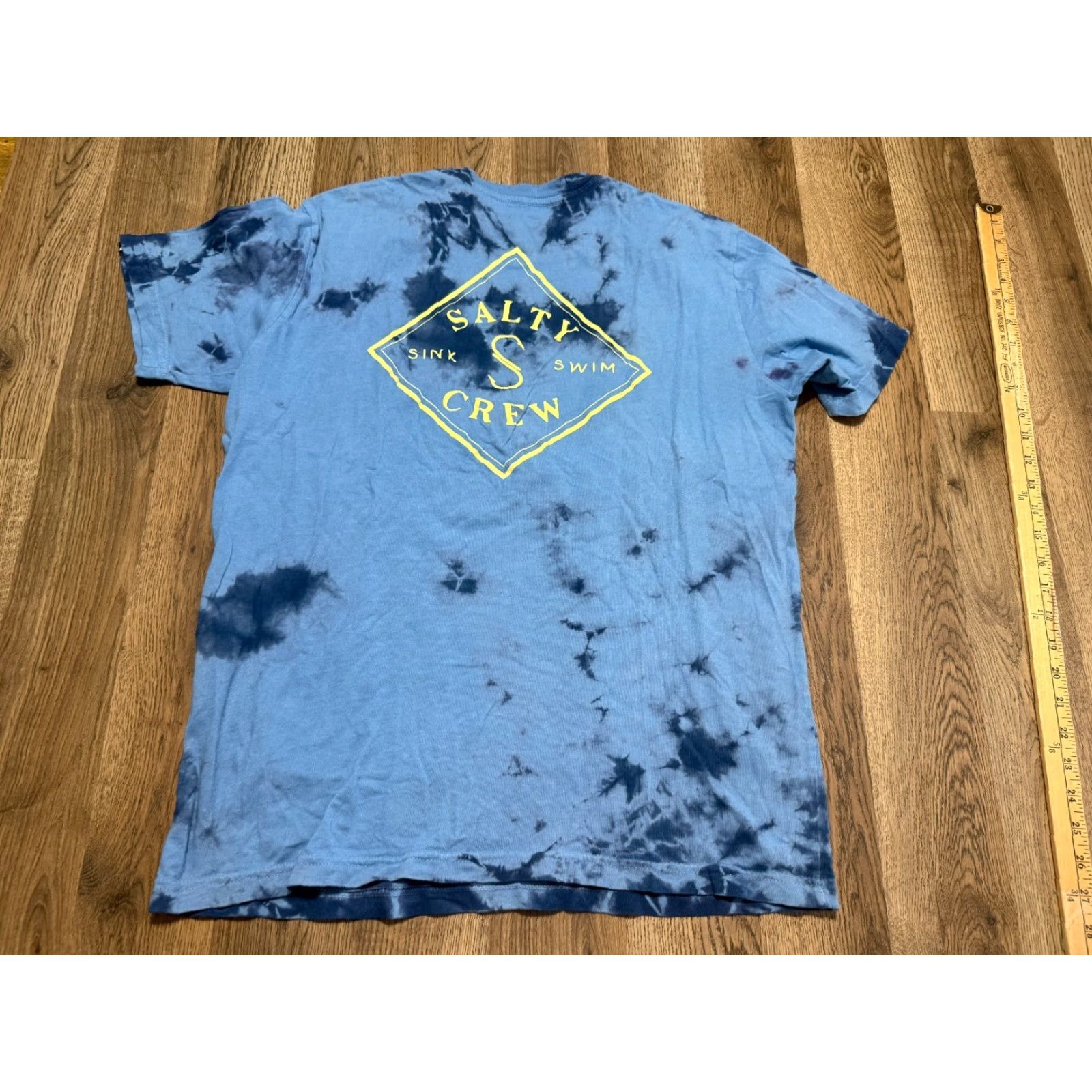 Vintage Salty Crew Shirt Men Medium Blue Yellow Tie Dye Salty Sink Swim Crew T-Shirt Mens Size US M / EU 48-50 / 2 - 2 Thumbnail