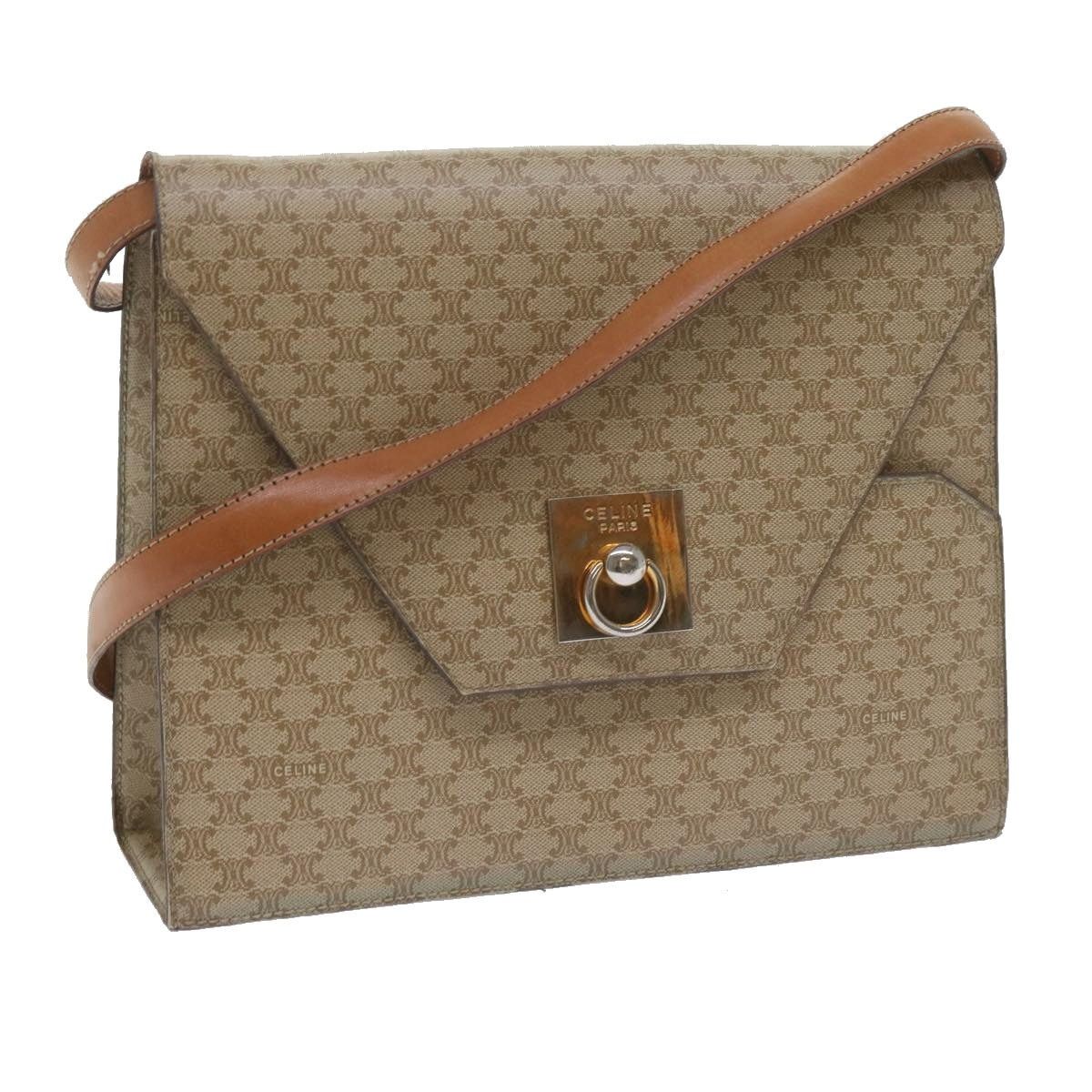 Celine CELINE Macadam Canvas Shoulder Bag Pvc Beige Brown Size ONE SIZE - 1 Thumbnail