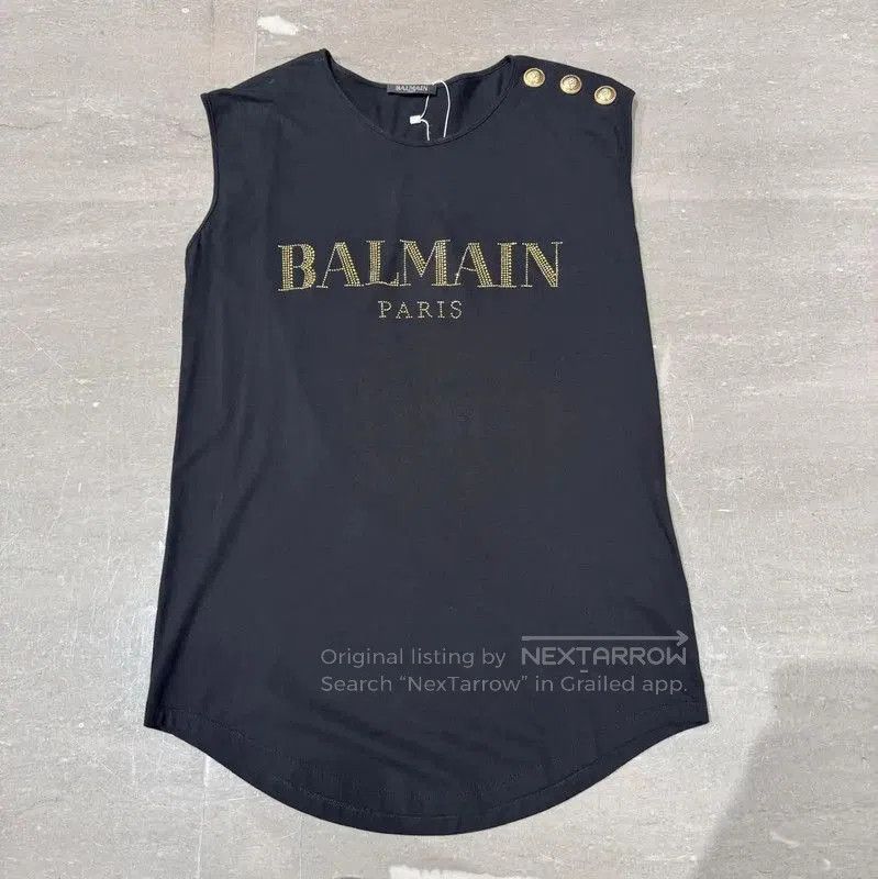 Balmain Balmain Sleeveless Black Logo T-Shirt for Women . Size S / US 4 / IT 40 - 1 Thumbnail