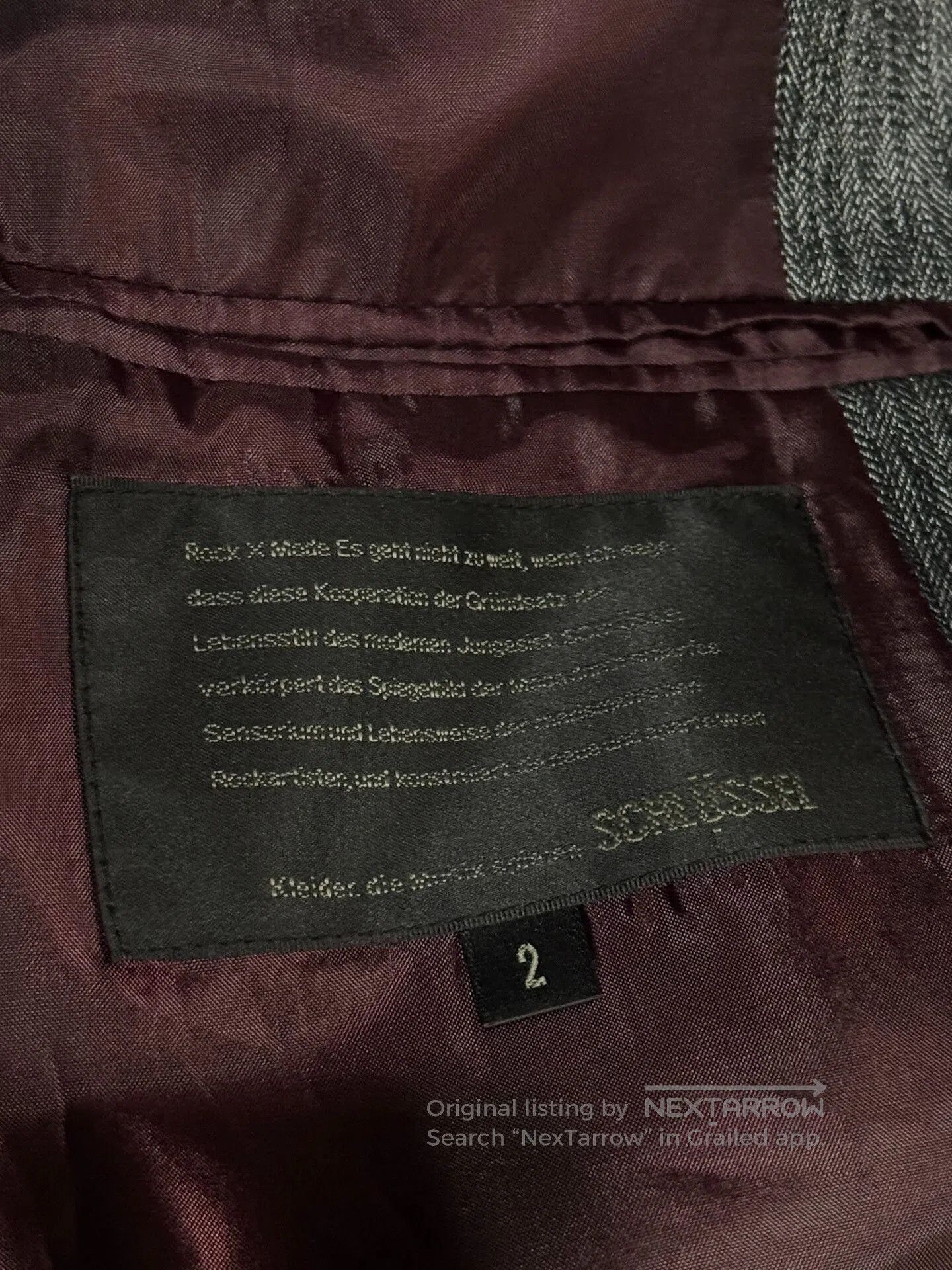 Schlussel vintage silk blend textured blazer with burgundy lining. Size US M / EU 48-50 / 2 - 6 Thumbnail