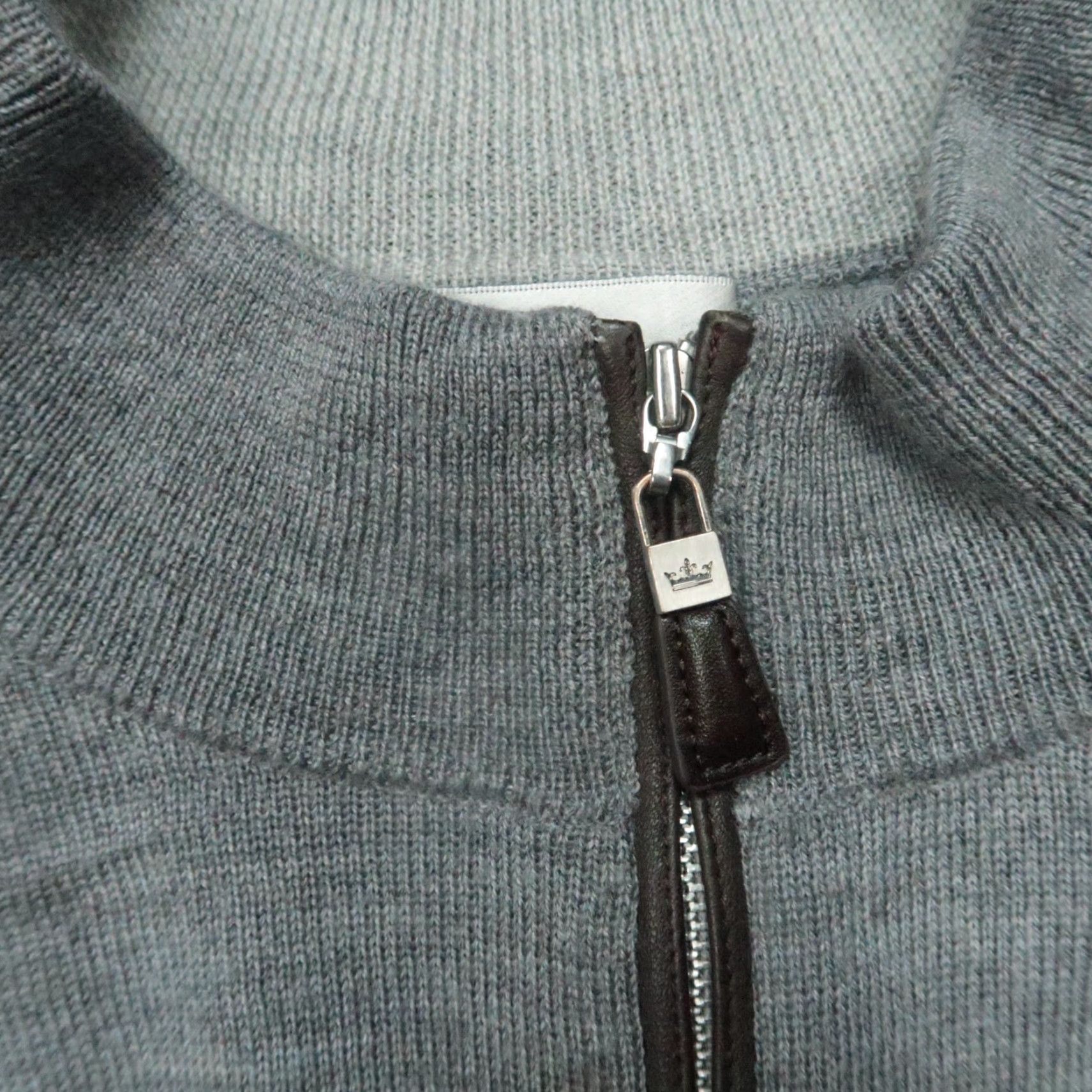 Peter Millar Peter Millar Sweater Mens XL Gray Wool Silk Nappa Trimmed Quarter Zip Pullover Size US XL / EU 56 / 4 - 3 Thumbnail