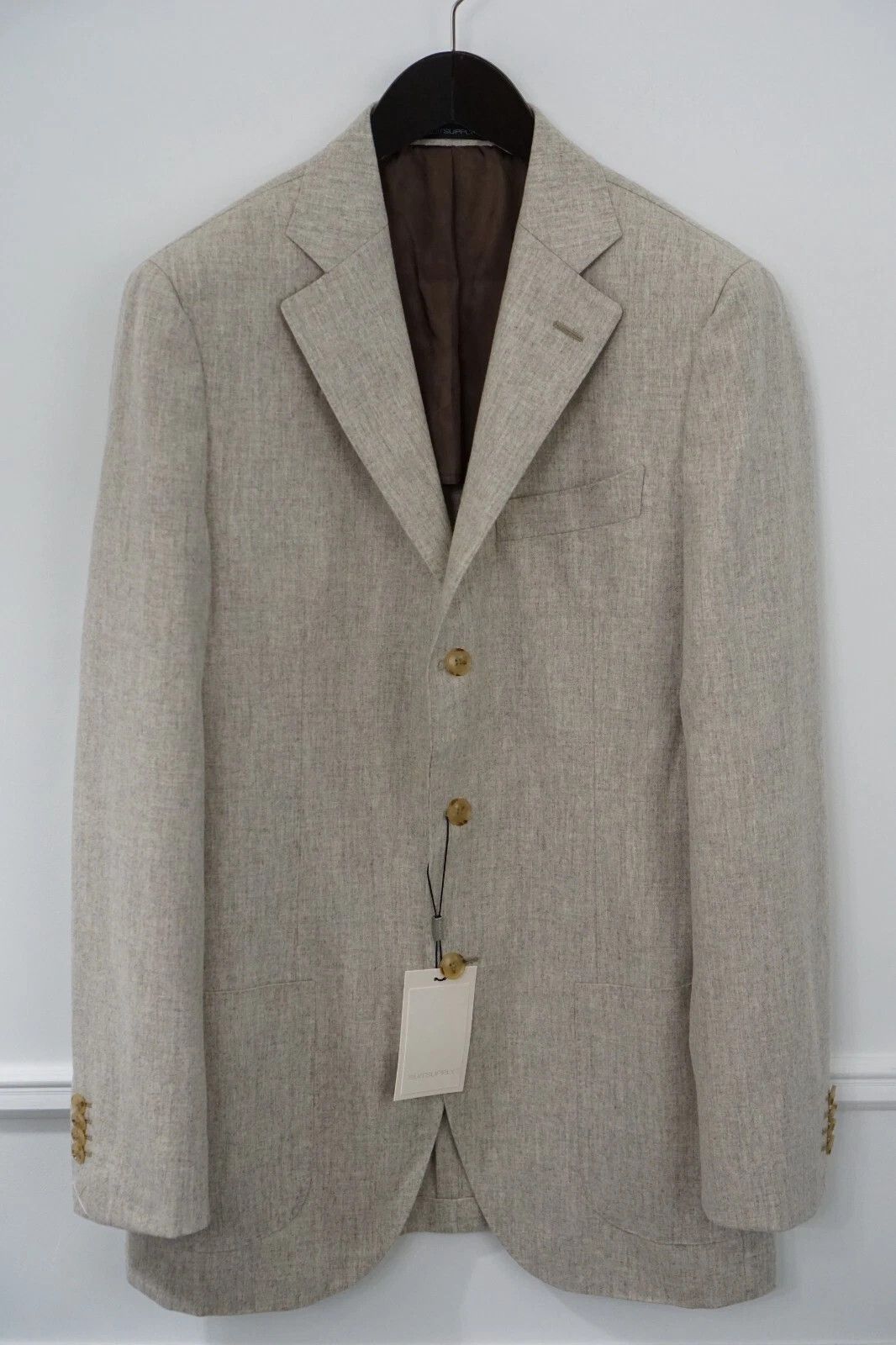 Suitsupply Men Suitsupply Blazer La Spalla Beige Flannel Wool UK/US40L Size 40L - 1 Thumbnail