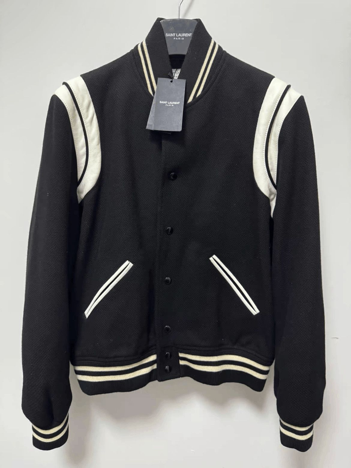 Sz 50 Saint Laurent Paris 21AW Leather Joint Teddy Jacket-2