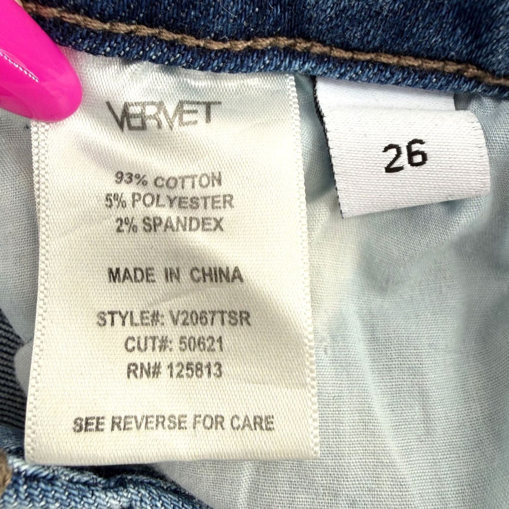 Vintage Vervet Jeans Blue Women's 26 Distressed High Rise Skinny 5-Pocket Denim Side Zipper Button Size 26" / US 2 / IT 38 - 5 Thumbnail