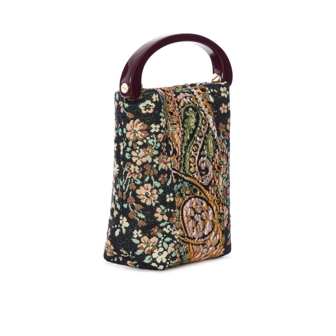 Dries Van Noten DRIES VAN NOTEN Multicolor/Bordeaux Jacquard Bucket Bag New Size ONE SIZE - 2 Thumbnail
