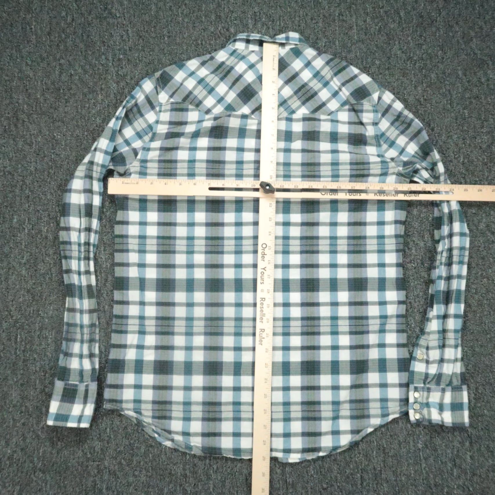 Ralph Lauren Denim & Supply Ralph Lauren Shirt Men Medium Blue Gray Plaid Pearl Snap Western Size US M / EU 48-50 / 2 - 5 Thumbnail