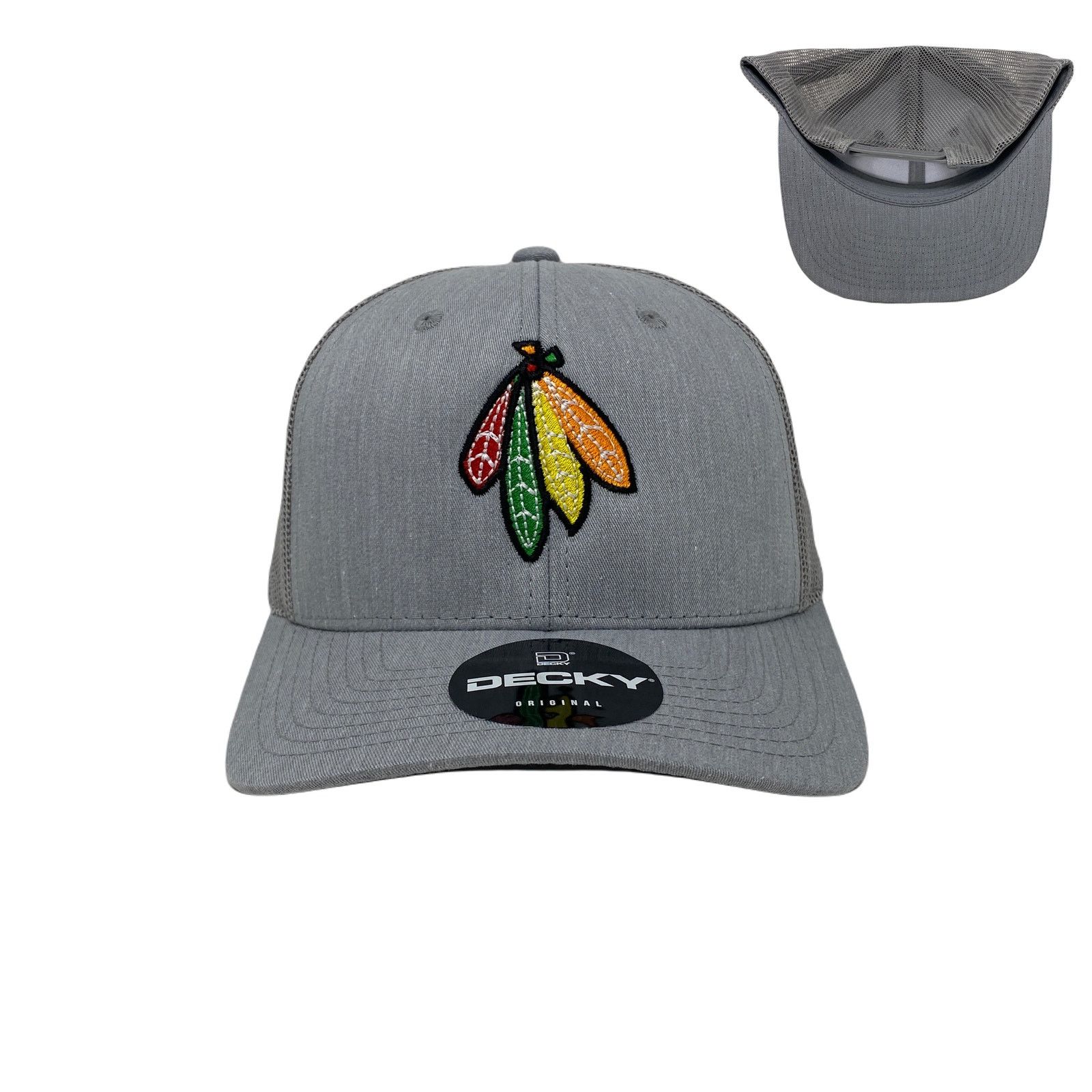 Other Indian Feather Bundle Trucker Hat in Heather Grey Size ONE SIZE - 1 Thumbnail