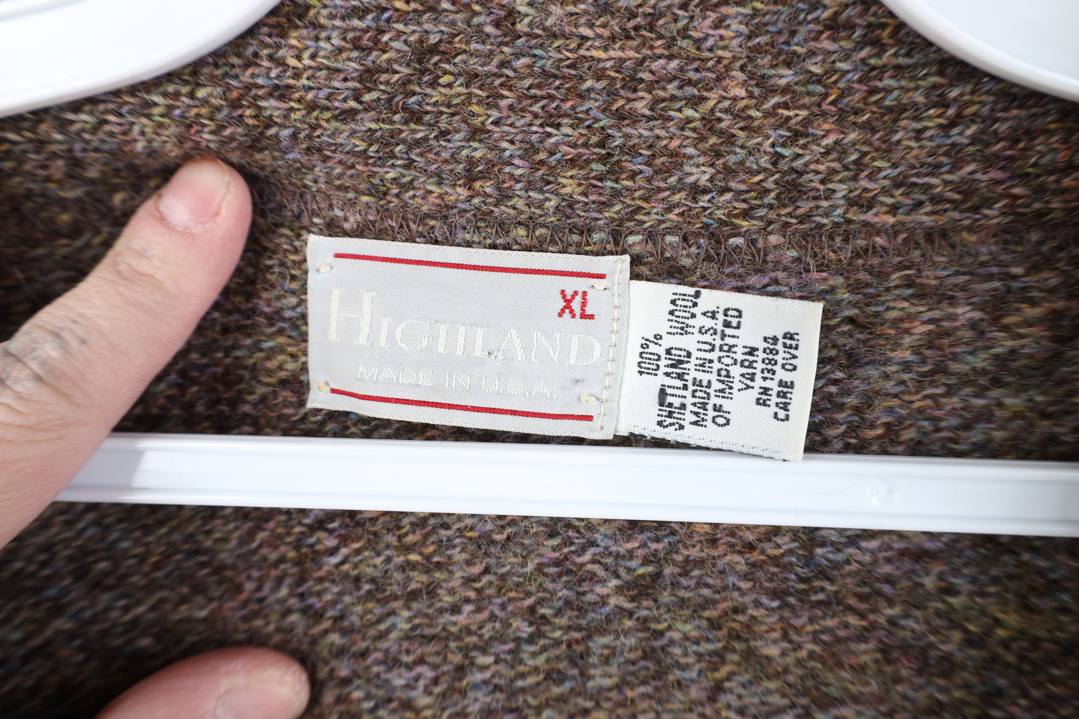 Vintage Vintage 90s Streetwear Shetland Wool Cardigan Sweater USA Size US XL / EU 56 / 4 - 5 Thumbnail