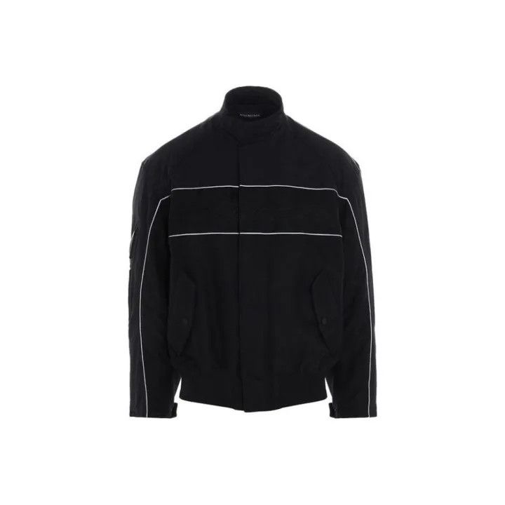 Balenciaga Logo Zip Up Track Jacket Black | Grailed