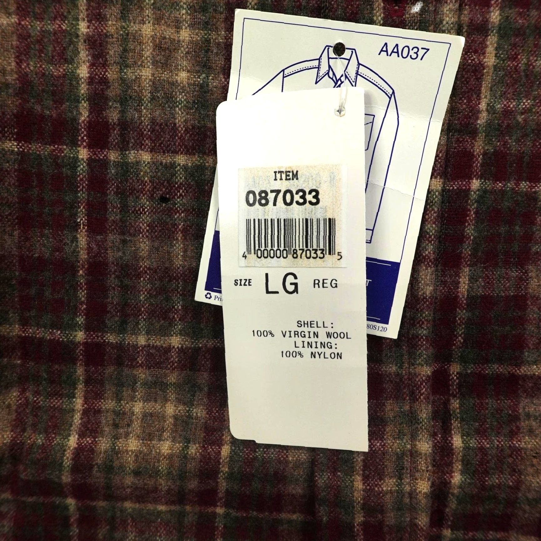 Pendleton VINTAGE Pendleton Shirt Mens Large Brown Red Wool Plaid Flannel Lodge Deadstock Size US L / EU 52-54 / 3 - 3 Thumbnail