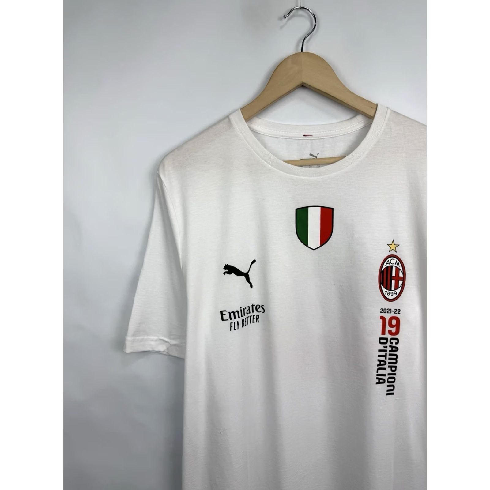 Puma PUMA AC Milan 2021-22 Champions T Shirt Campioni D’Italia XL Men White Shirt Mens Size US XL / EU 56 / 4 - 4 Thumbnail