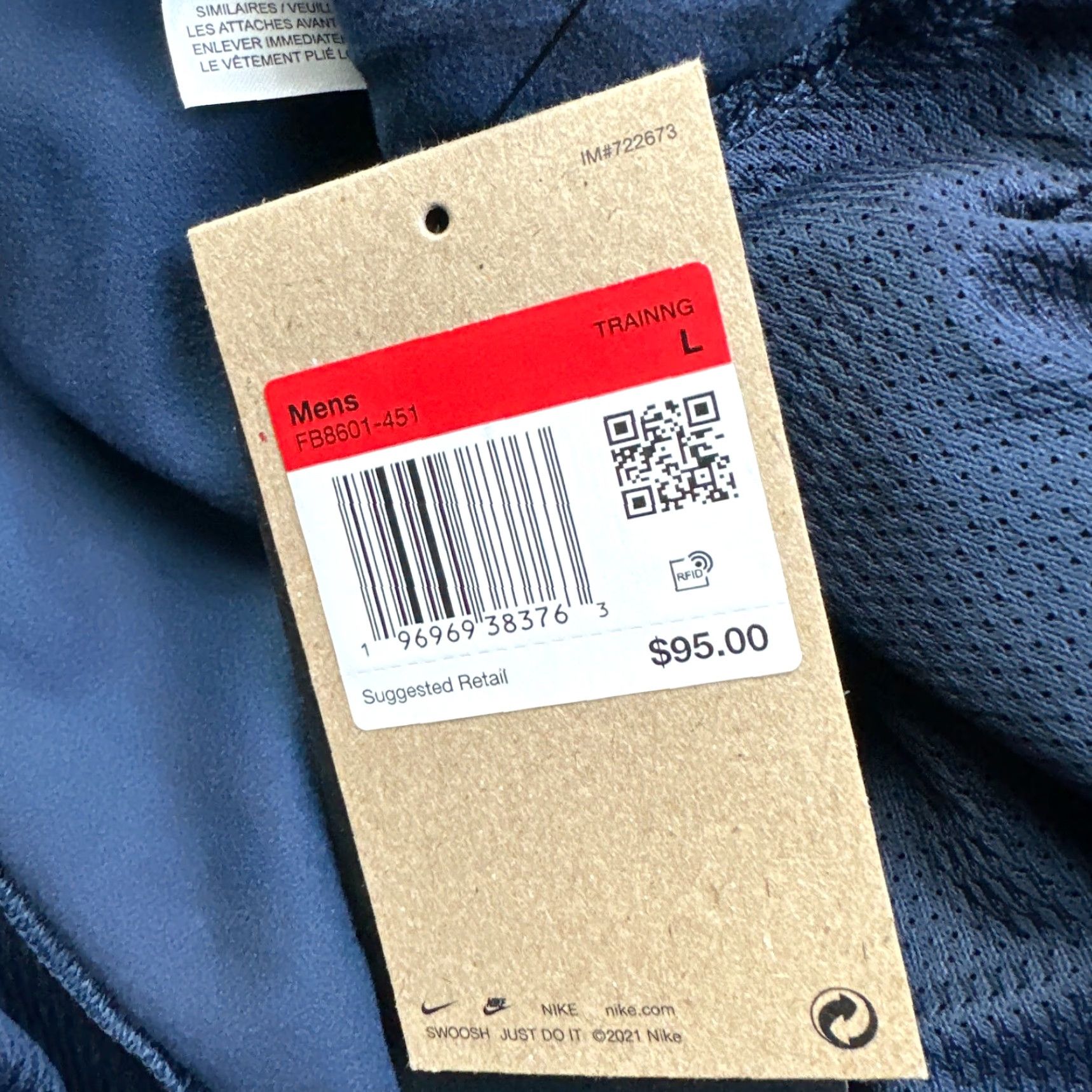 Nike Nike Pants Large Blue Sweatpants Water Repellent Versatile Gym Training Mens Size US 33 - 6 Thumbnail