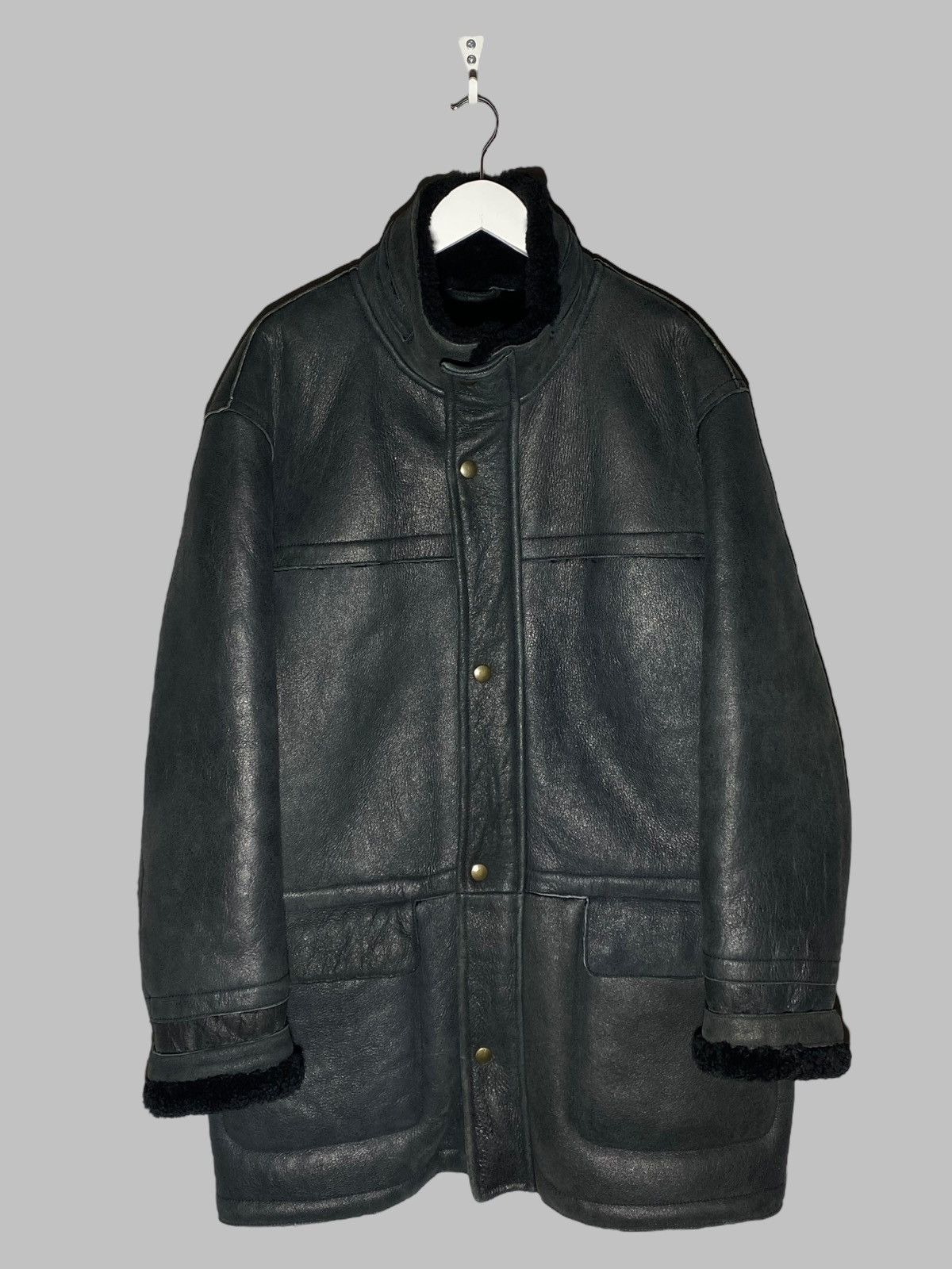 Versace Versace Classic V2 Shearling Jacket Black Vintage Rare Coat Size US XL / EU 56 / 4 - 1 Thumbnail