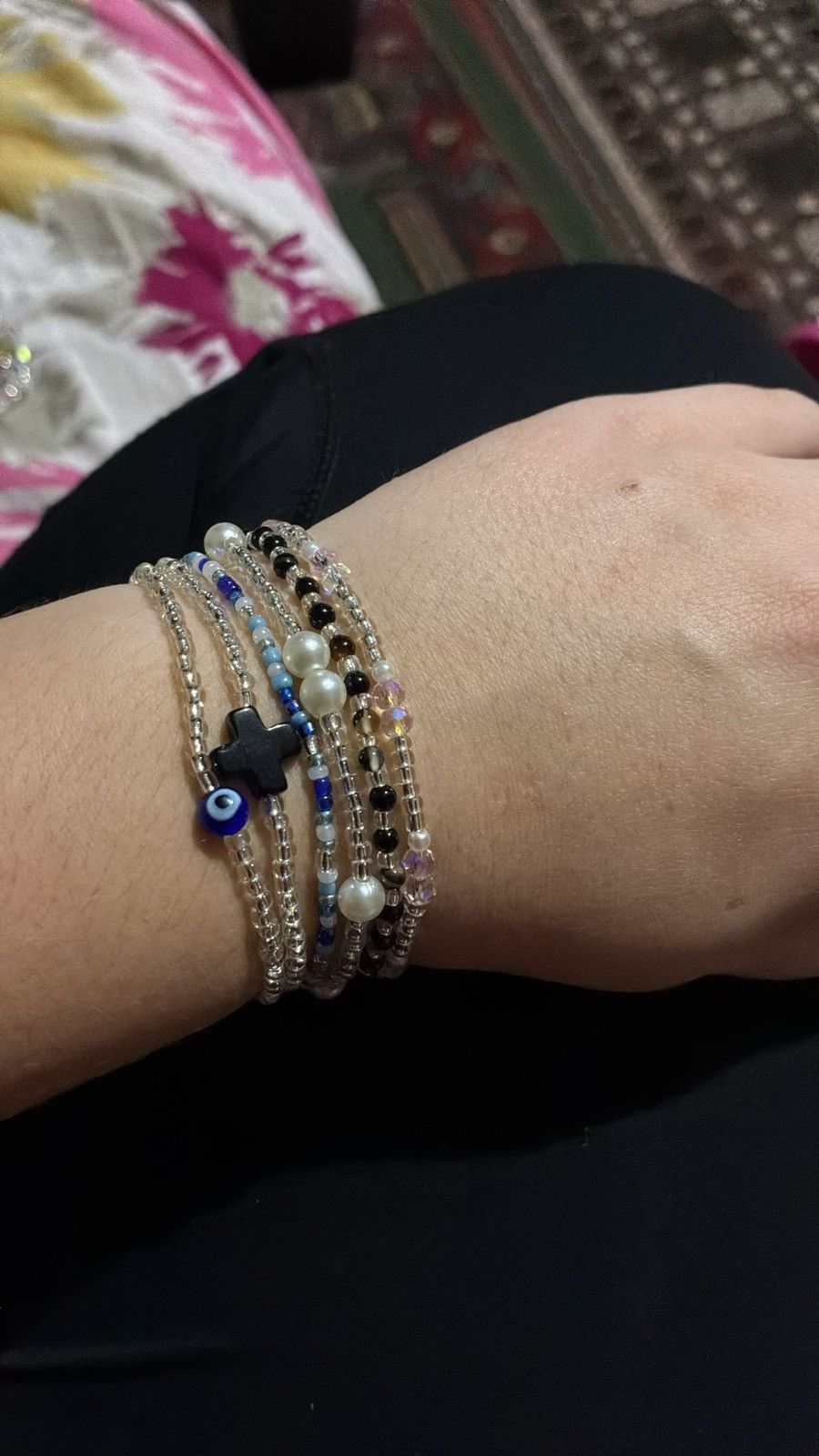 Other Evil eye an cross beaded bracelet stack Size ONE SIZE - 1 Preview