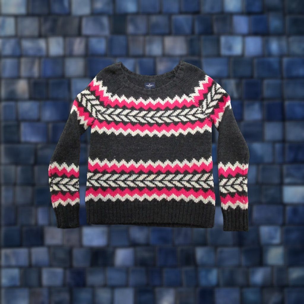 American Eagle Outfitters American Eagle Women's Soft Knit Pullover Zig Zag Stripe Sweater Size Small Size S / US 4 / IT 40 - 1 Thumbnail