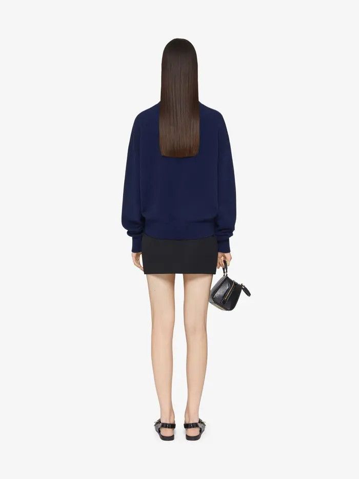 Givenchy o1w1db10825 Low Shoulders 4G Crewneck Sweater in Navy/White Size XS / US 0-2 / IT 36-38 - 4 Thumbnail