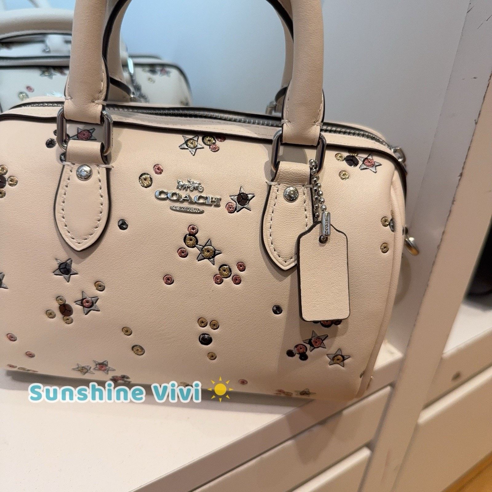 Coach NWT Coach Mini Rowan Crossbody Bag Star CCI68 Silver /CHALK Size ONE SIZE - 9 Thumbnail