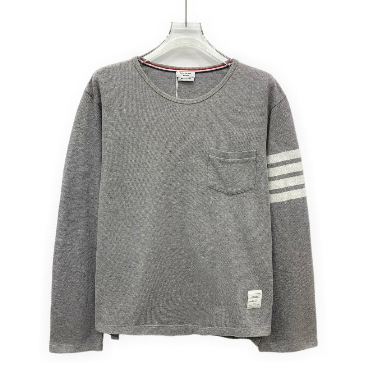 Thom Browne Thom Browne Grey Four-Bar Long Sleeve Sweatshirt K26WX Size US S / EU 44-46 / 1 - 1 Thumbnail