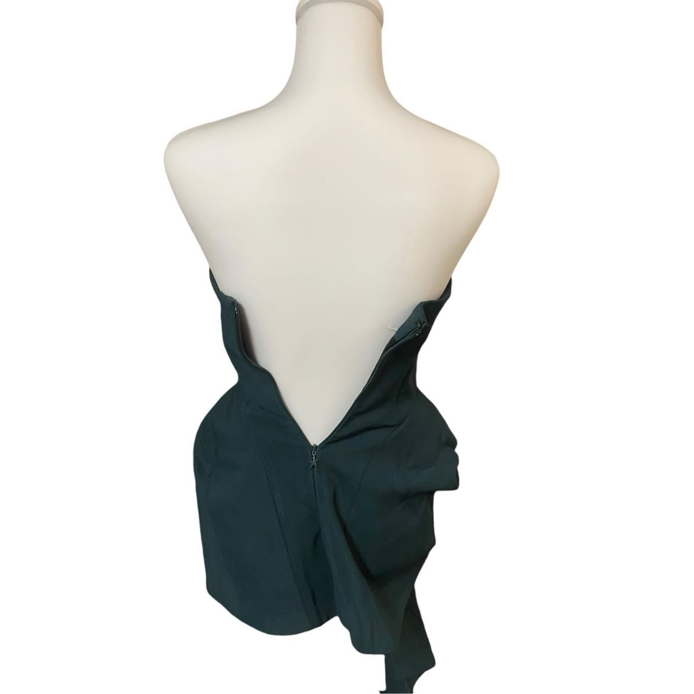 MUGLER Strapless Mini Dress in Dark Green Size 36 Small 2-4
