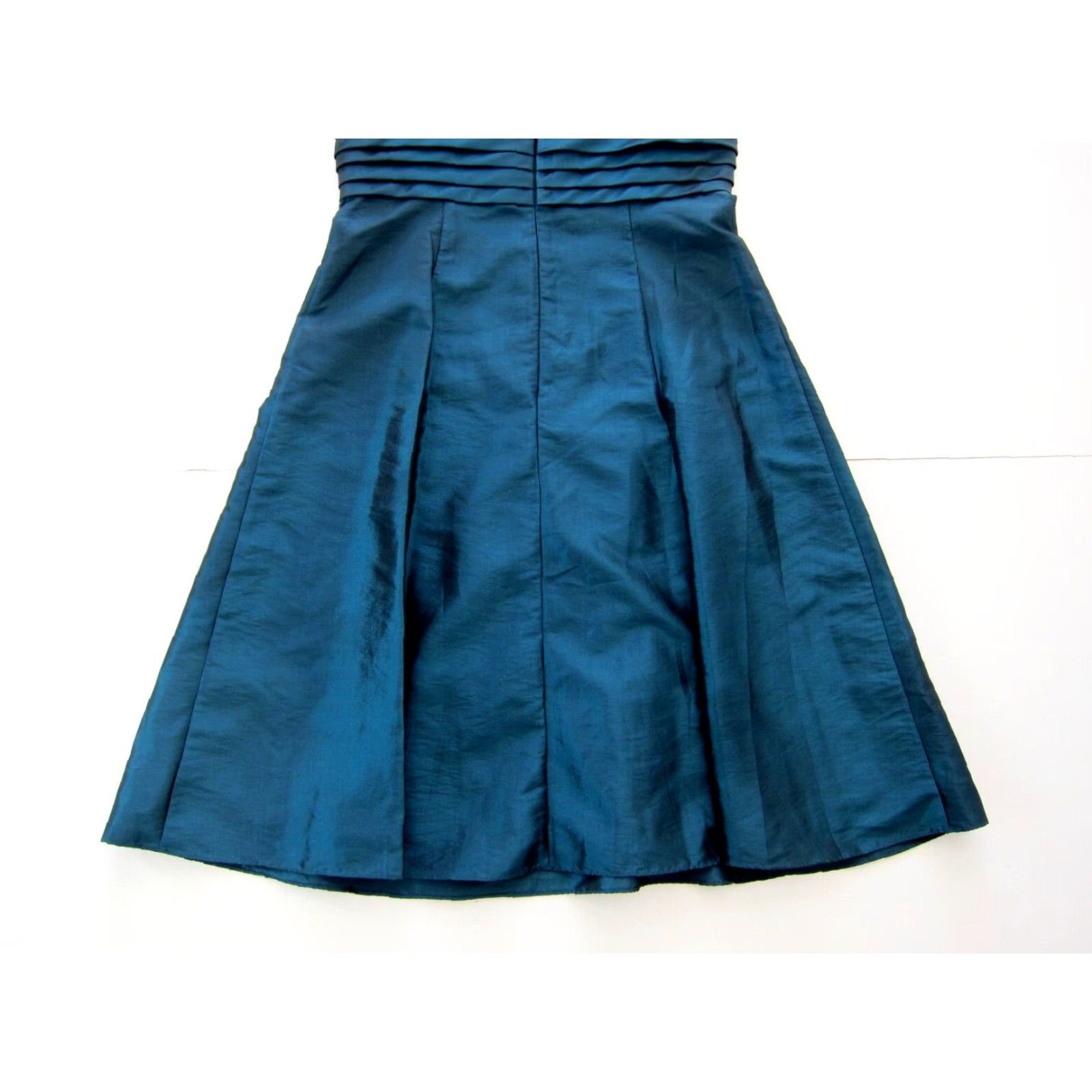Vintage JS Boutique Green Taffeta V-Neck Pleated Sheath Tank Dress Women 10 Size L / US 10 / IT 46 - 6 Thumbnail