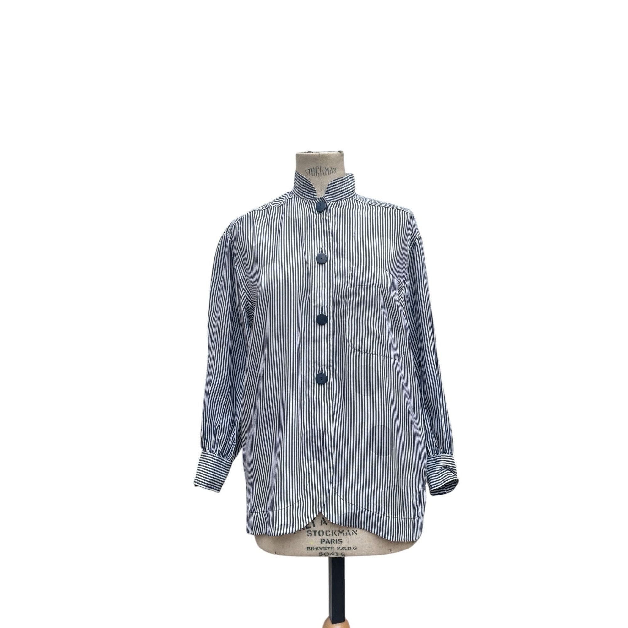Yves Saint Laurent Vintage Striped and Circle Silk Shirt Size L / US 10 / IT 46 - 1 Thumbnail