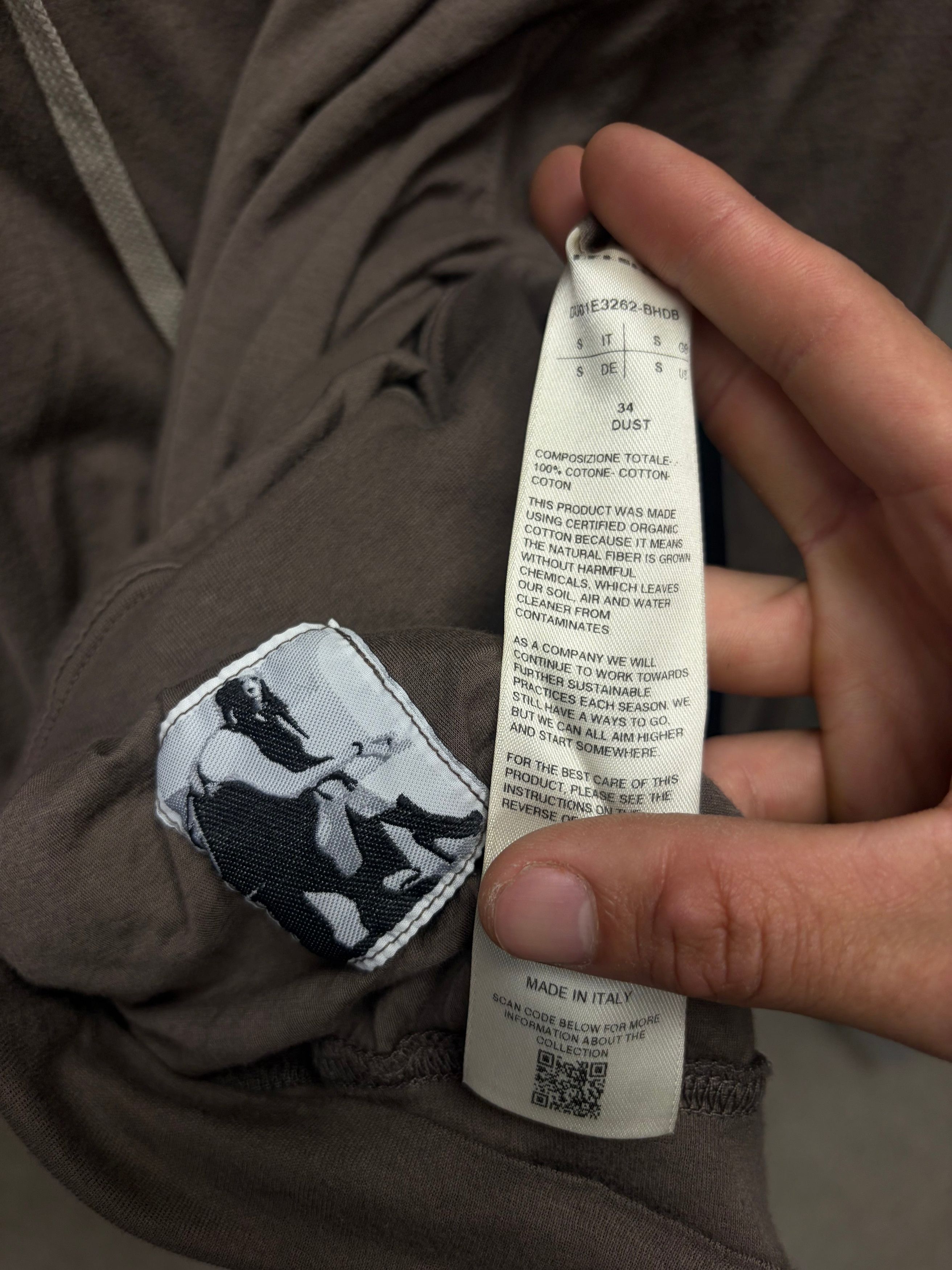 Rick Owens Rick Owens DRKSHDW Lightweight ‘Double Layer’ Dust Brown Drawstring Hoodie Size US S / EU 44-46 / 1 - 5 Thumbnail