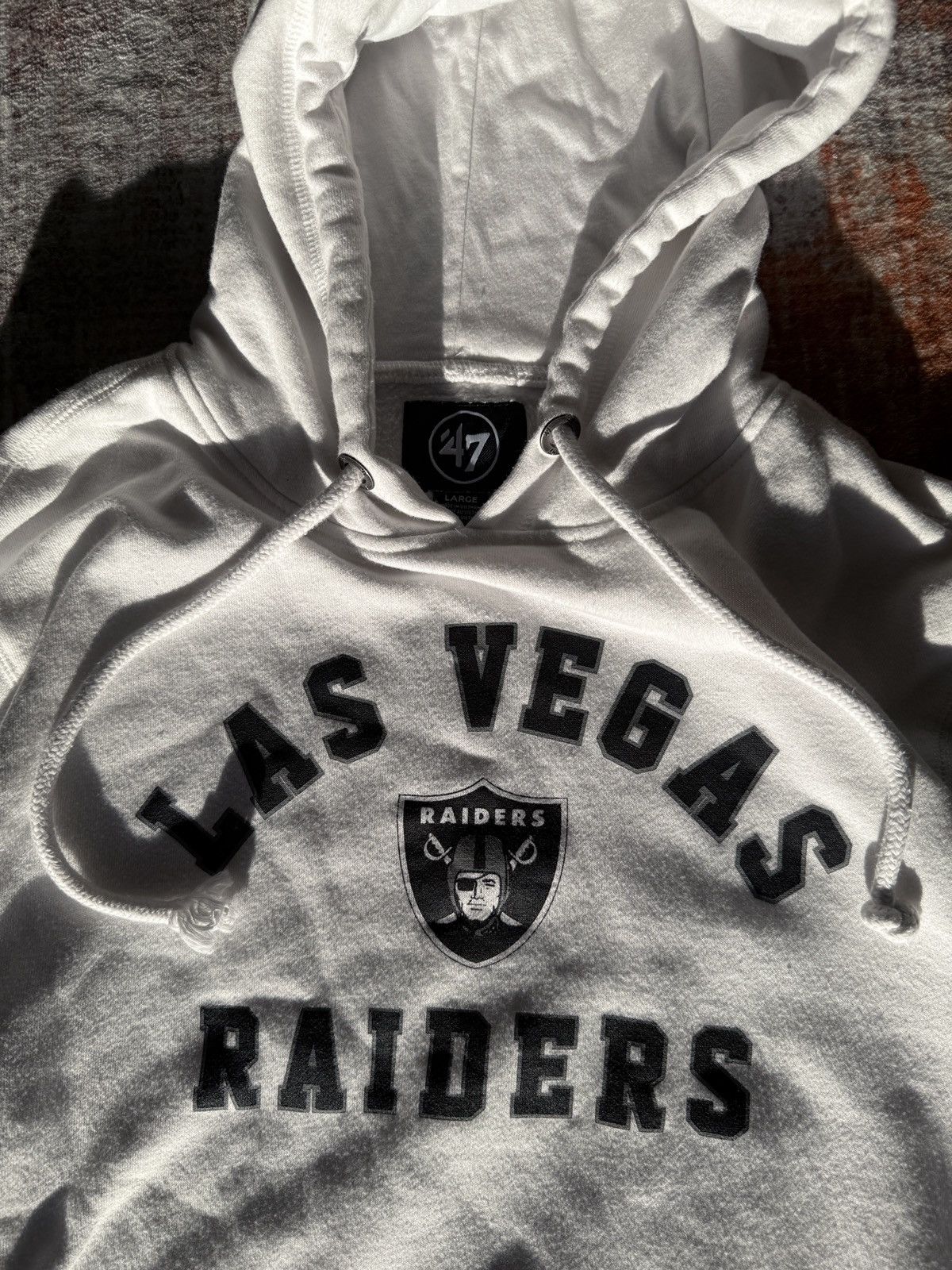 47 × 47 Brand × Vintage Las Vegas Raiders NFL Hoodie Sweatshirt Men's WHITE 47 BRAND Size US L / EU 52-54 / 3 - 1 Thumbnail
