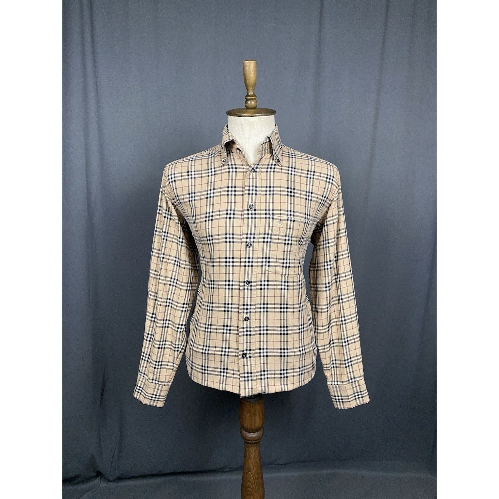 Burberry Burberry Nova Check VTG Men's Beige Checked Longsleeve Shirt Size US M / EU 48-50 / 2 - 3 Thumbnail