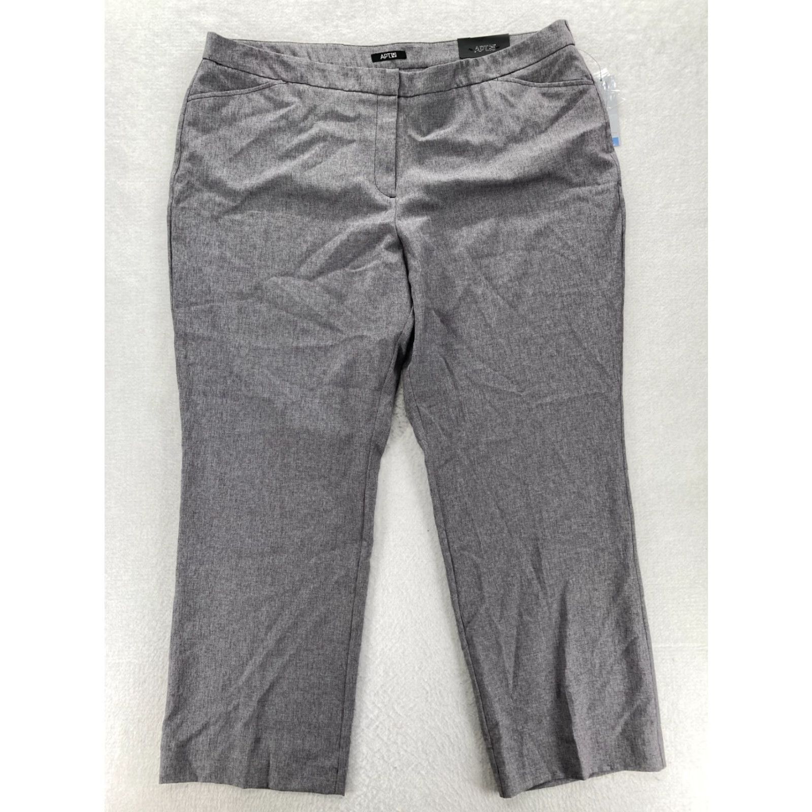 Apt. 9 Apt. 9 Women's Plus 24W Gray Stretch Fabric Trouser Leg Dress Pants High Rise Size 30" / US 8 / IT 44 - 2 Thumbnail