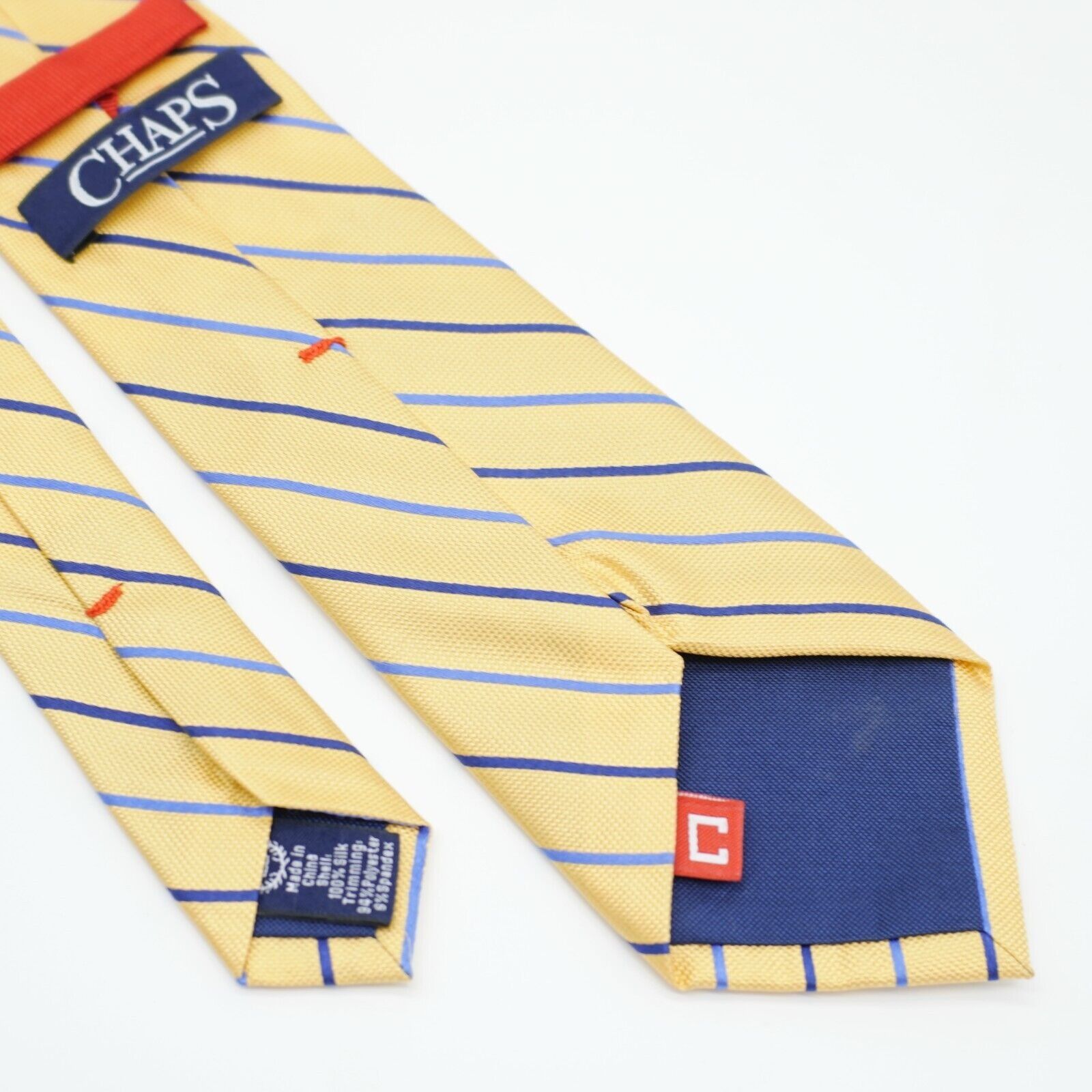 Chaps Chaps Yellow Blue Woven Striped Silk Tie Size ONE SIZE - 6 Thumbnail